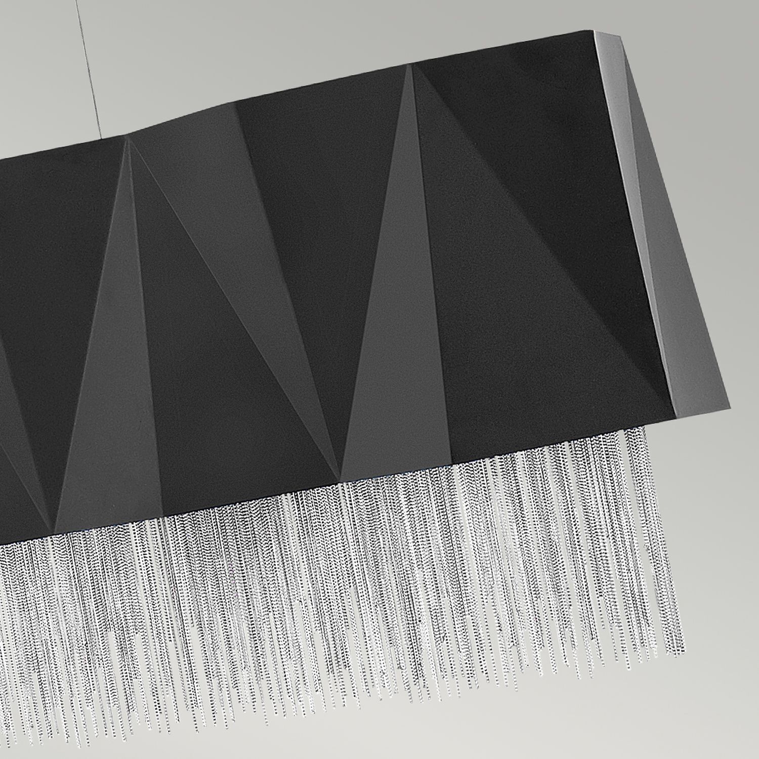Hängelampe Metall Schwarz Silber Modern Design Kunst, Lampe