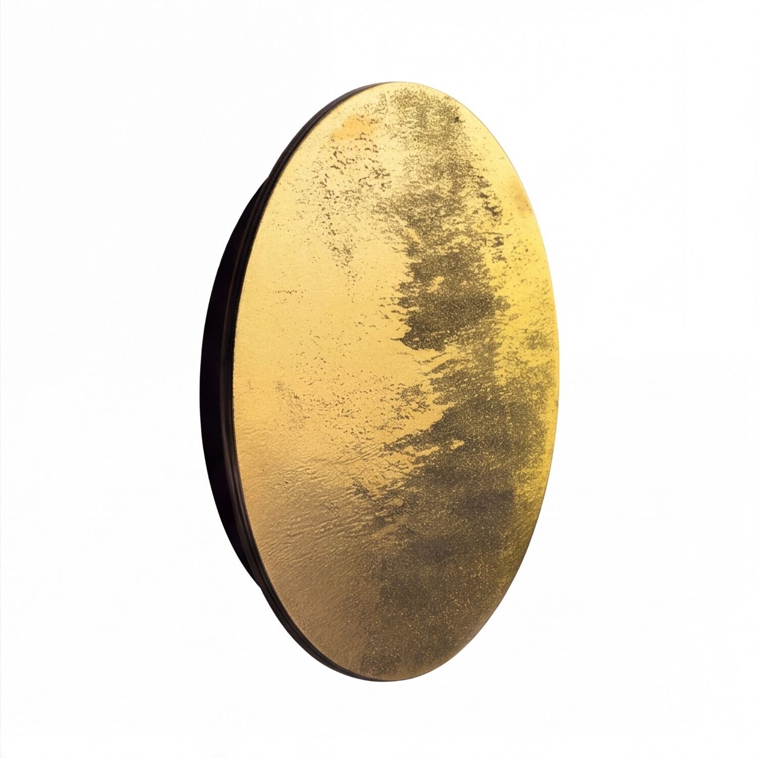 gold, rund, metall, platte, dekorativ
