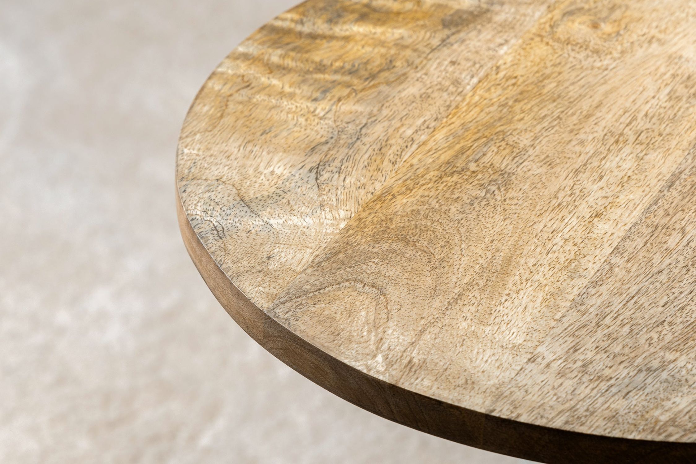 Beistelltisch Mango Holz Marmor Metall Handarbeit Ø 33 cm Moebel, Tabelle, Tischplatte, Holz