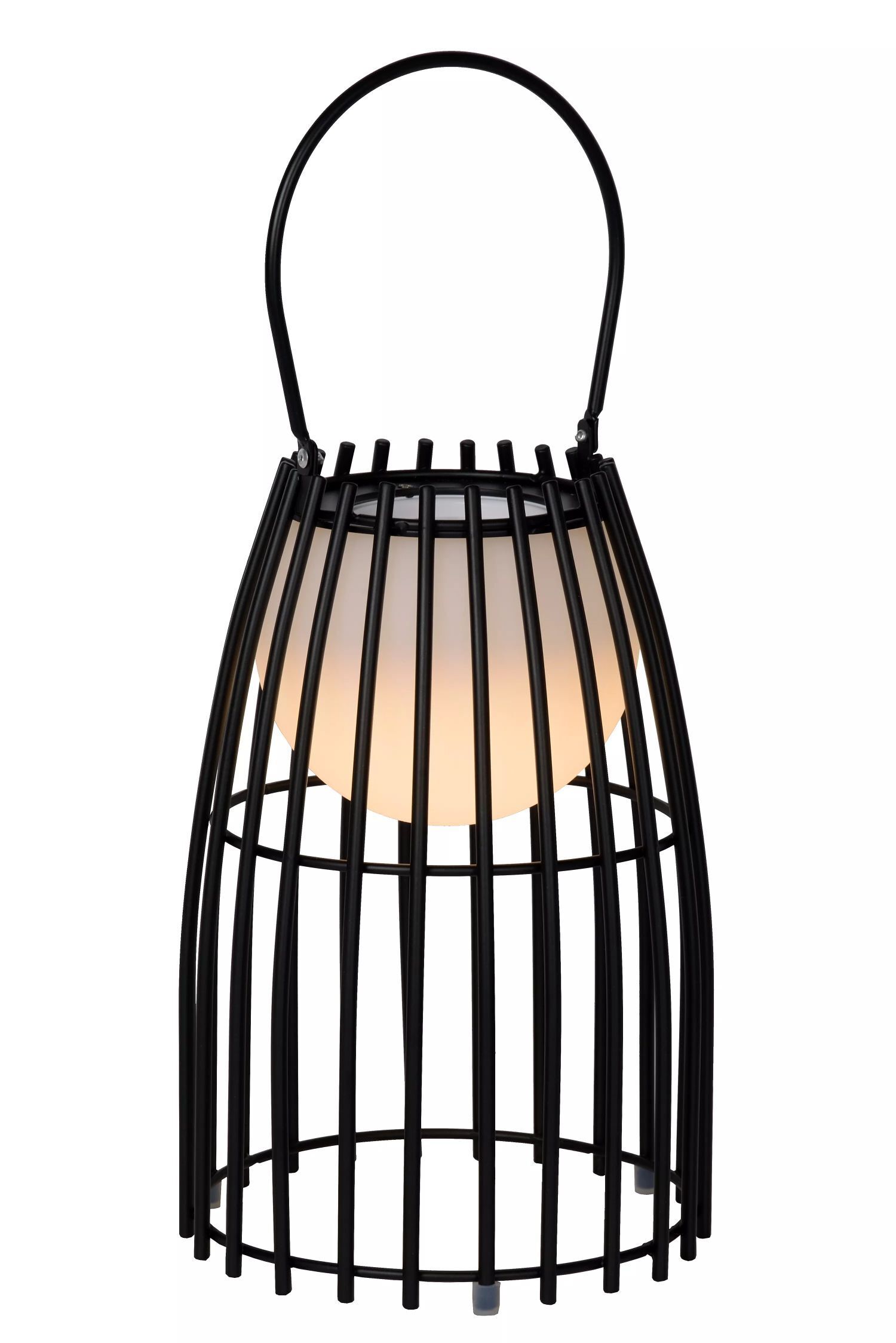 LED Akku Tischlampe dimmbar Schwarz IP44 40 cm Terrasse Lampe, Laterne, Lampenschirm