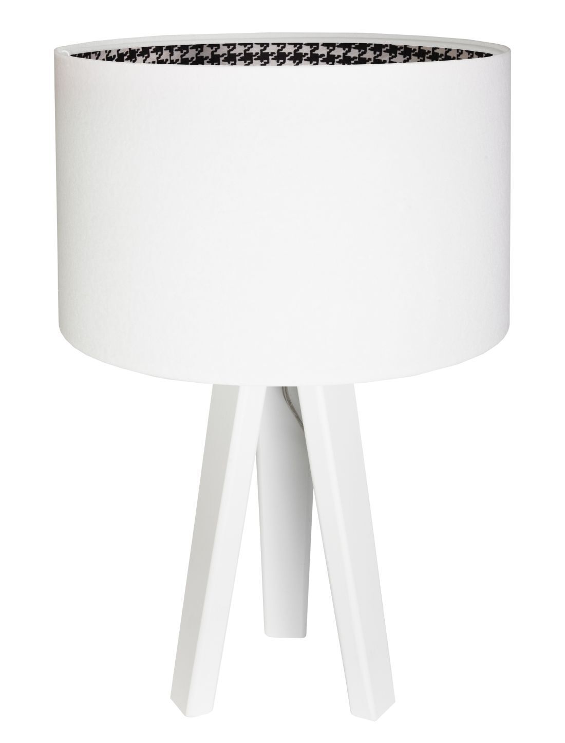 Lampe de table Rétro Lampe en bois Blanc Tripode 46cm