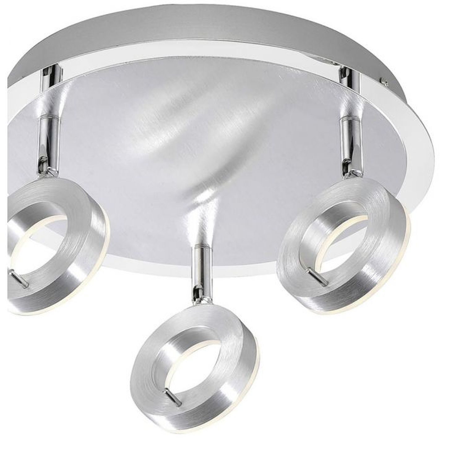 Flexibler LED Deckenstrahler in Aluminium IP44 Ø33,5 cm Deckenleuchte, Beleuchtung