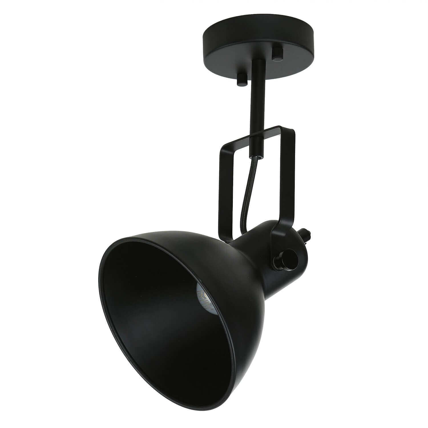 Spot lampe noir métal rond rétro DALLAS Beleuchtung