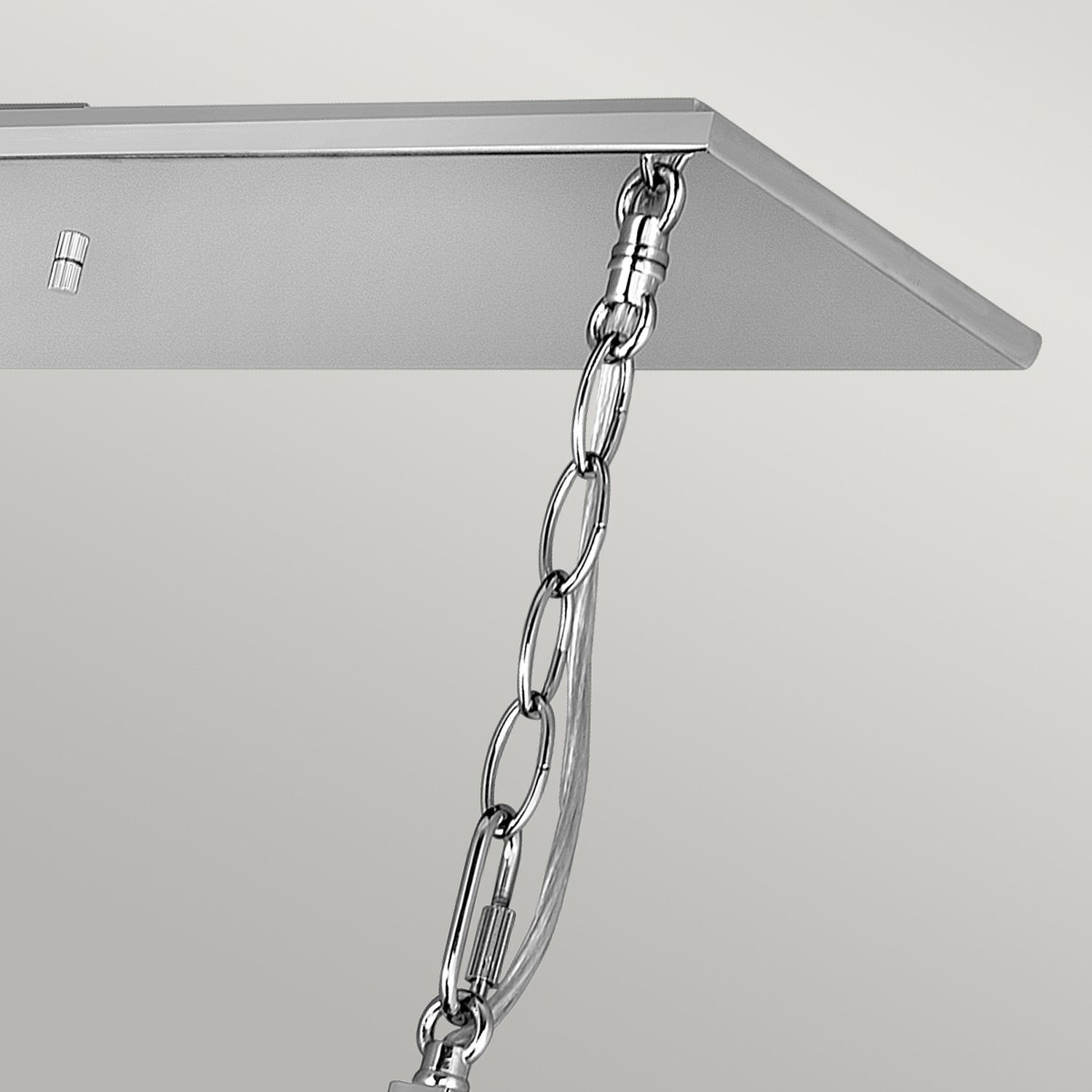 Suspension allongée H : max. 142,9 cm Nickel poli E27