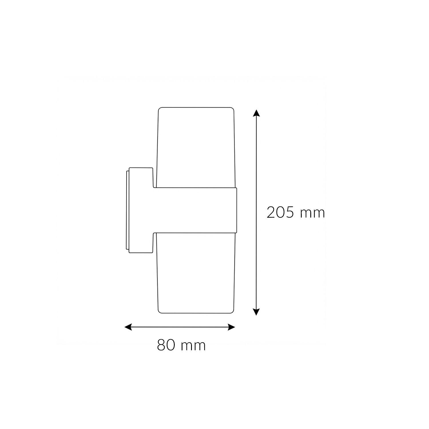 dimension-205mm, dimension-80mm, Wandebeleuchtung, Wand-Sanct, Wandmontage