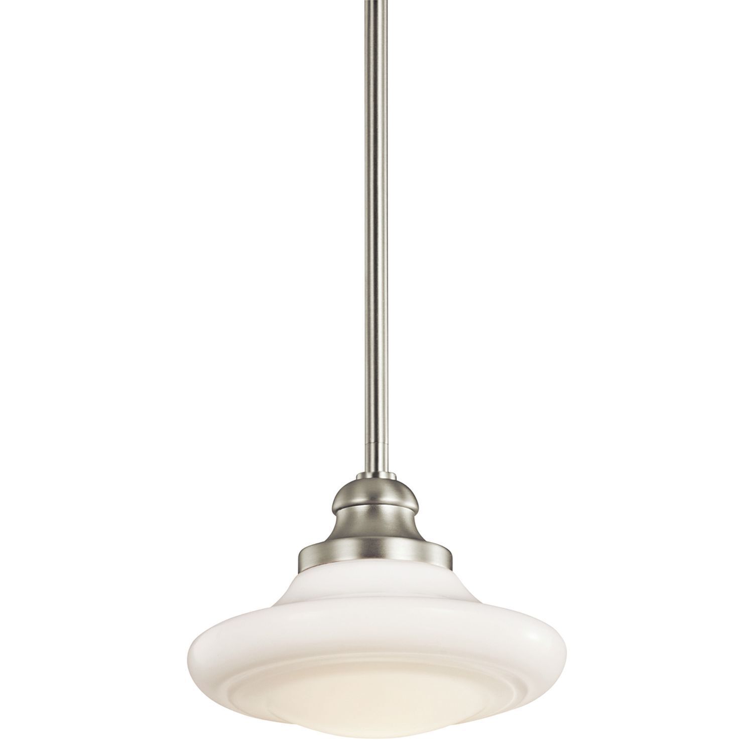 Deckenlampe Weiß Nickel E27 Ø20cm Glas Metall Lampe