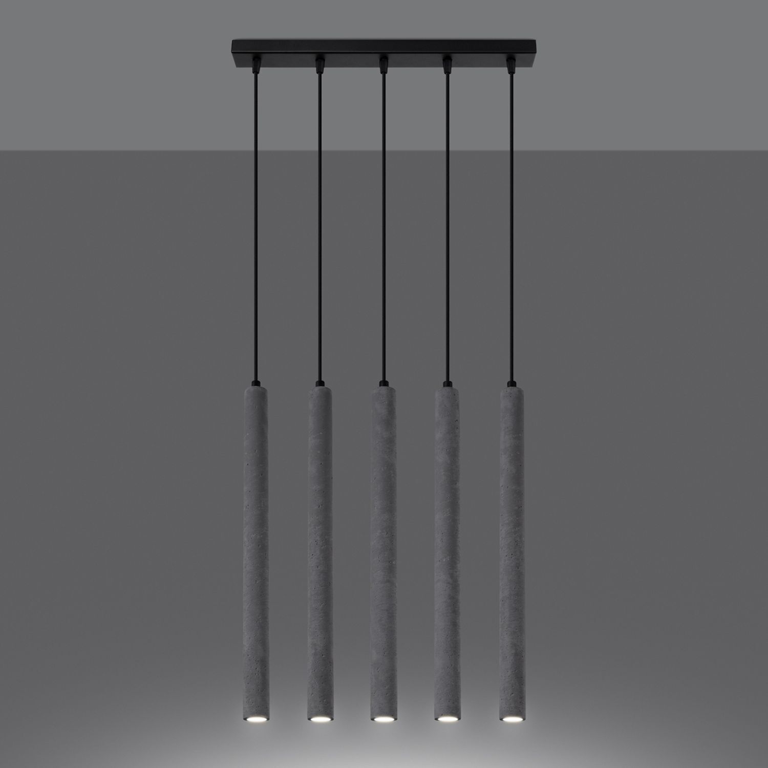 pendant lighting, hängendes Licht, beton zylinder, 5-licht, moderne Leuchte