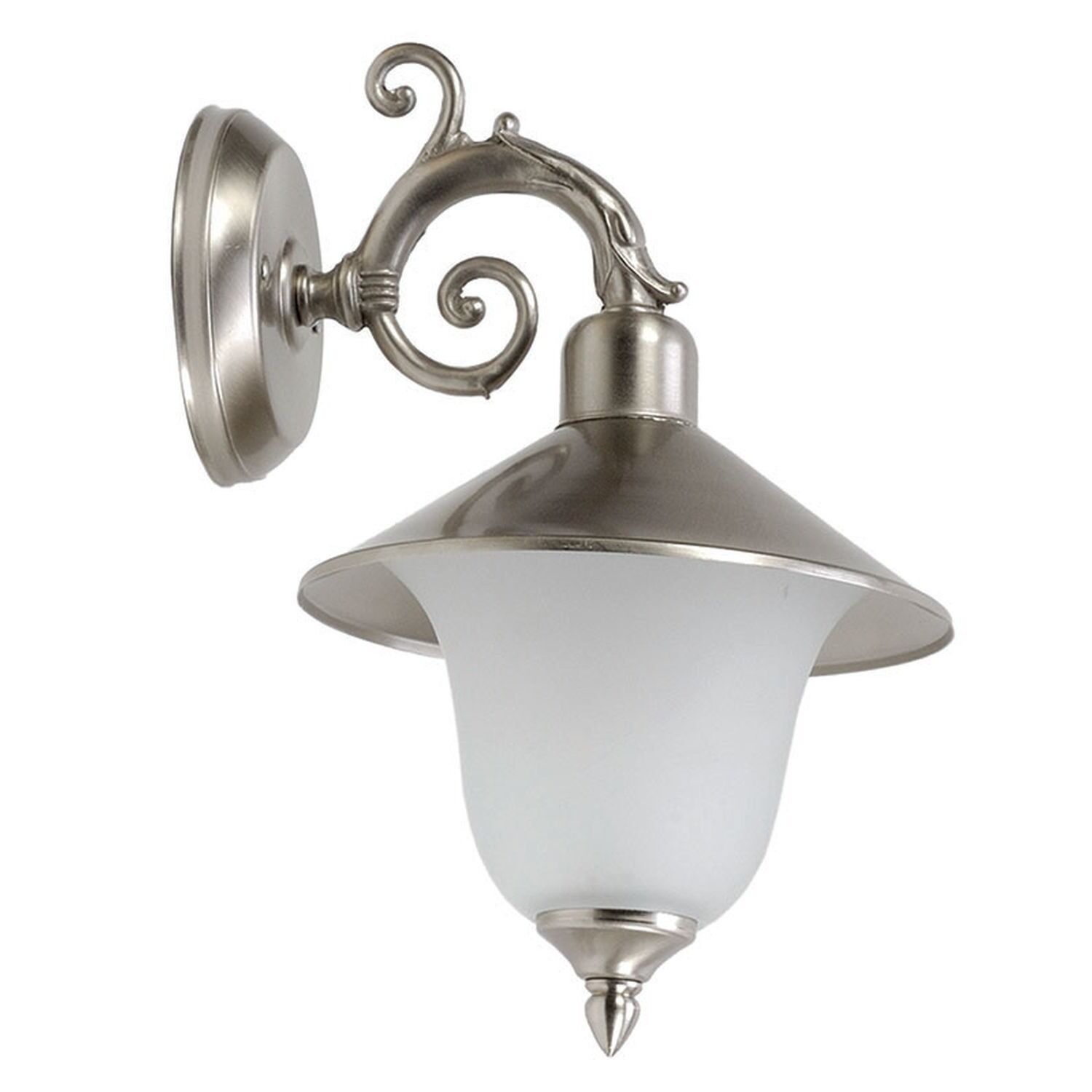 le42257-wandlampe-aussen-messing-klassisch-jugendstil-e14-02 Wandleuchte, Außenleuchte, Metall, Silber, Rustikales Design
