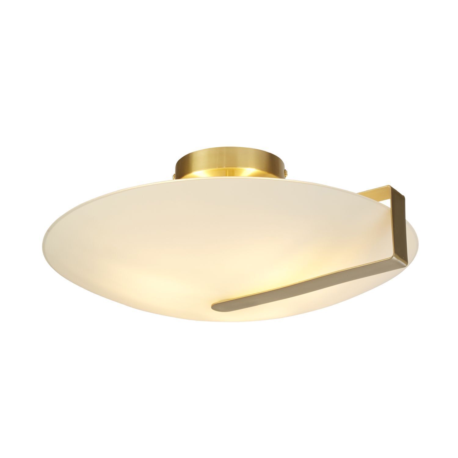 Deckenlampe Glas Metall E27 Ø40,5 cm rund in Gold Weiß