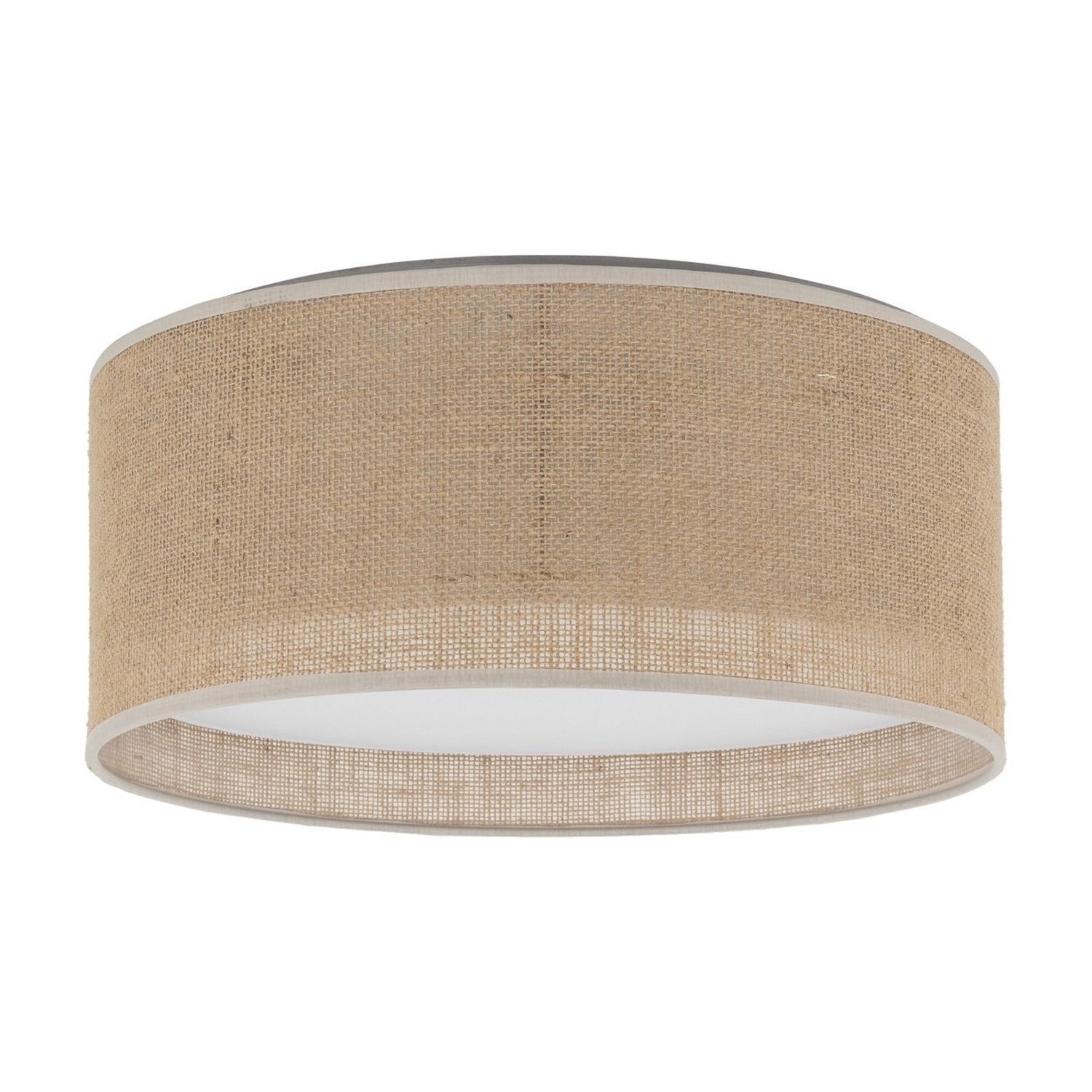 Plafonnier Boho rond Ø 45 cm H : 13 cm plat jute 2x E27