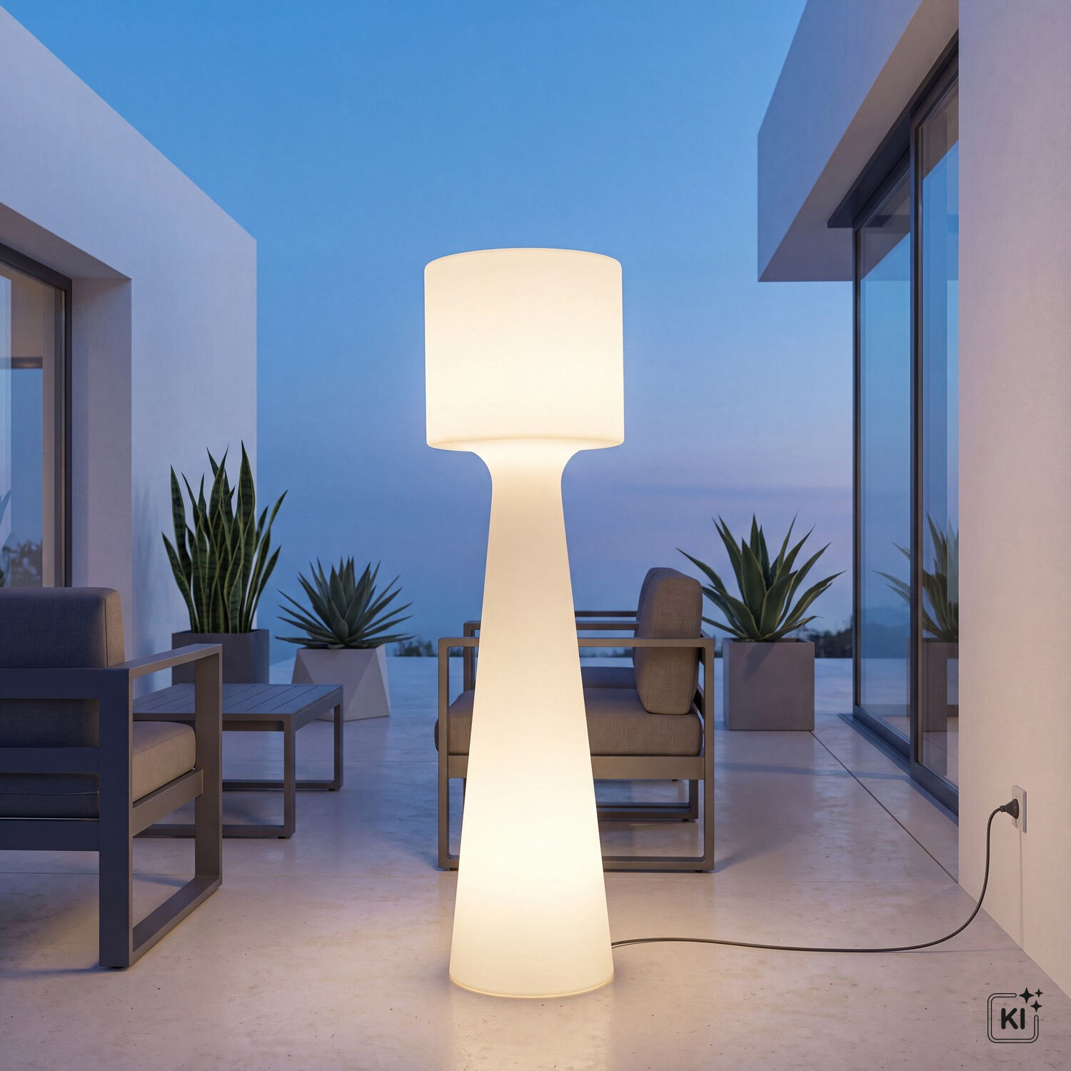126647-aussen-stehleuchte-weiss-140-cm-ip65-mit-g13-t8-led-2700-k-1800-lm-mit-stecker-kabel-aussenlampe-terrasse-gartenleuchte-2 lampe, Stehlampe, modern, Außenbereich, neutral