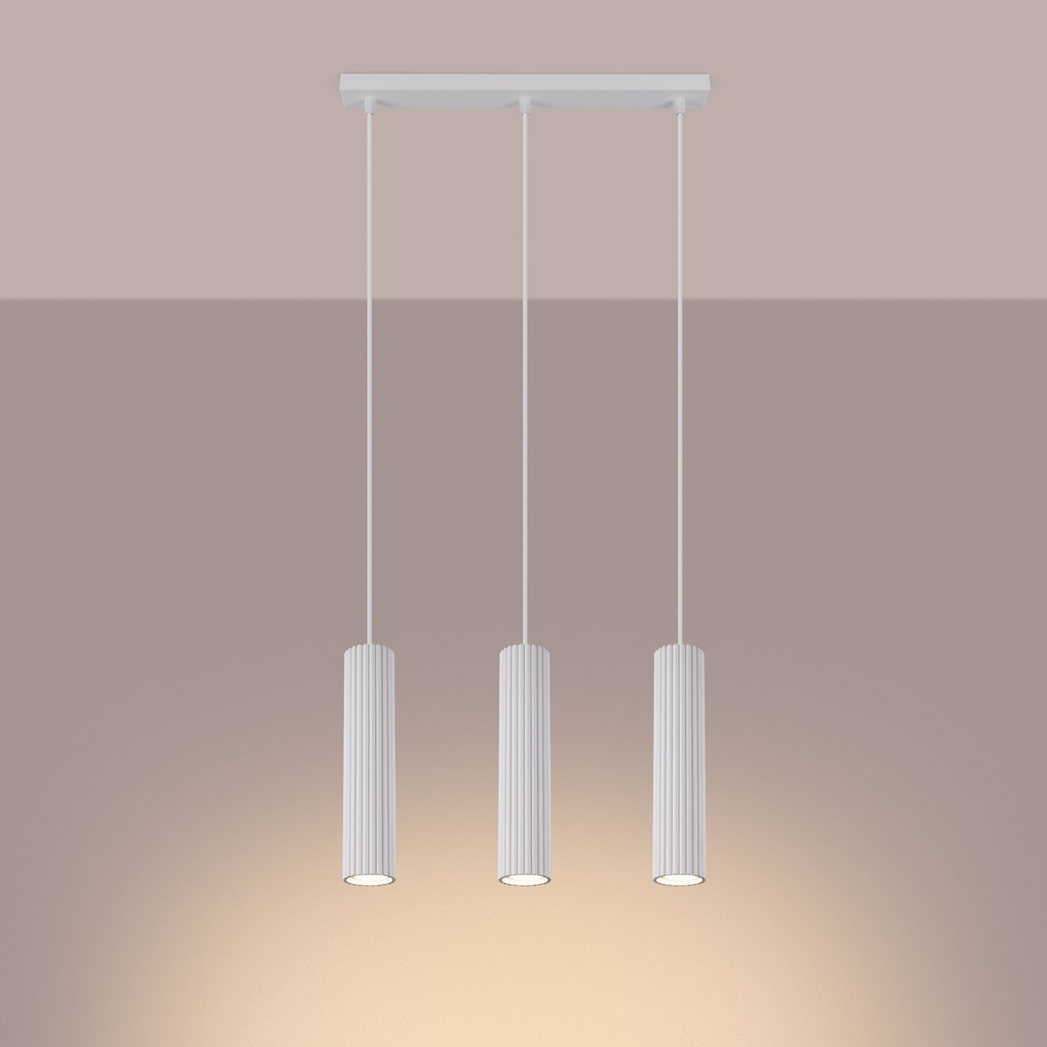 Hängeleuchte 3-flammig GU10 B: 45 cm schmal Weiß Modern