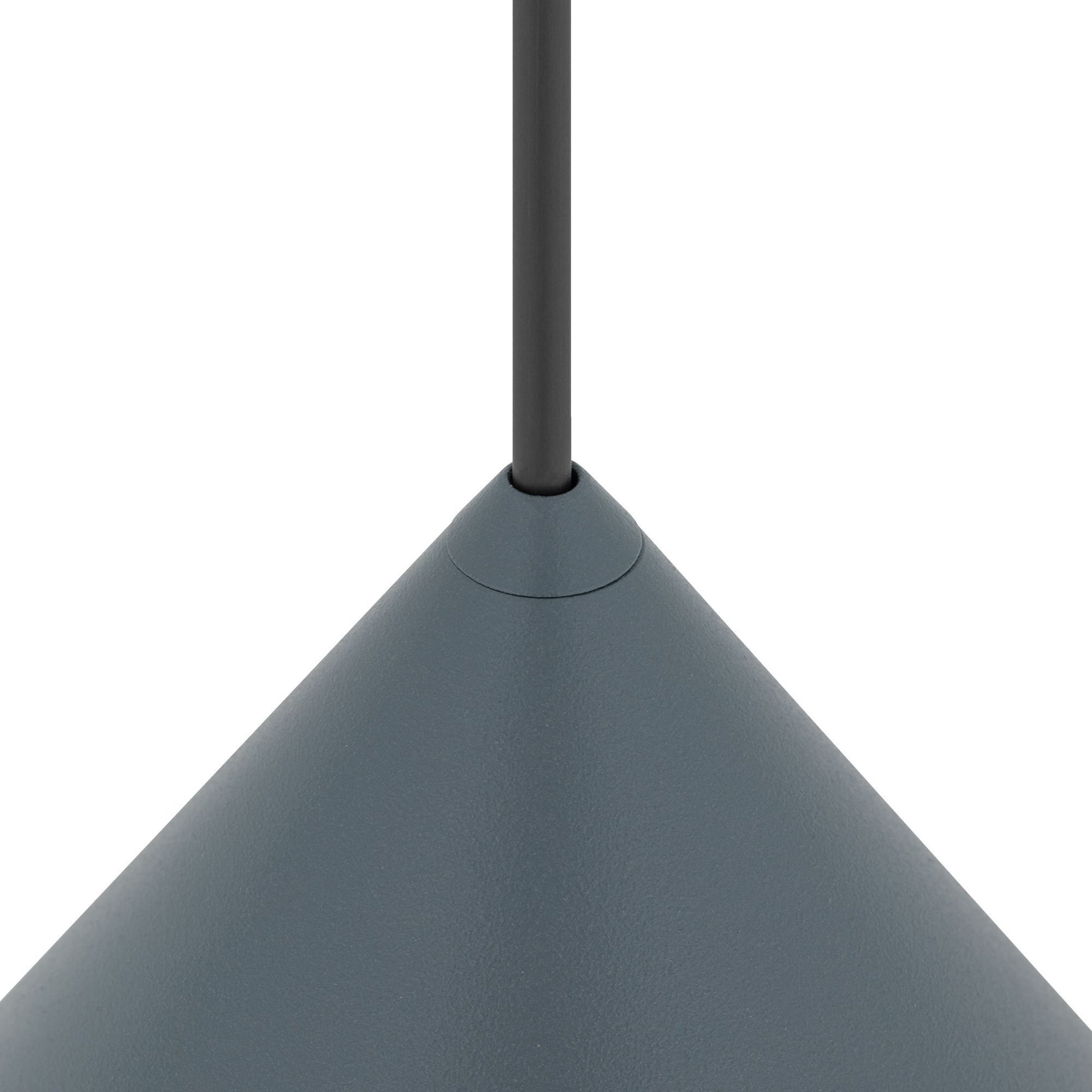 pendant-lamp, cone-shape, blue-gray, metal, hanging-lamp