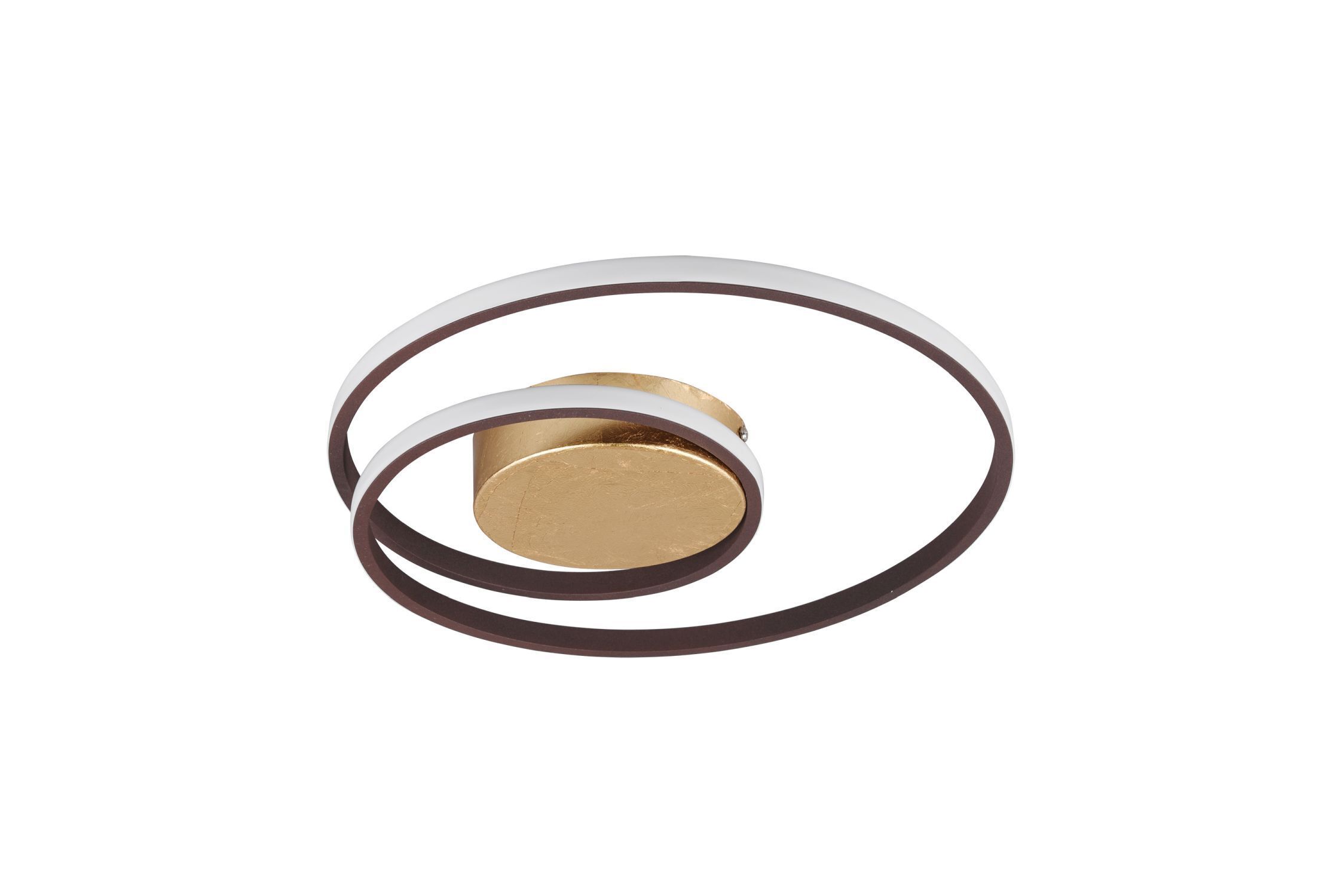 LED Deckenleuchte Metall Rost Schwarz B:39 cm Spirale Band