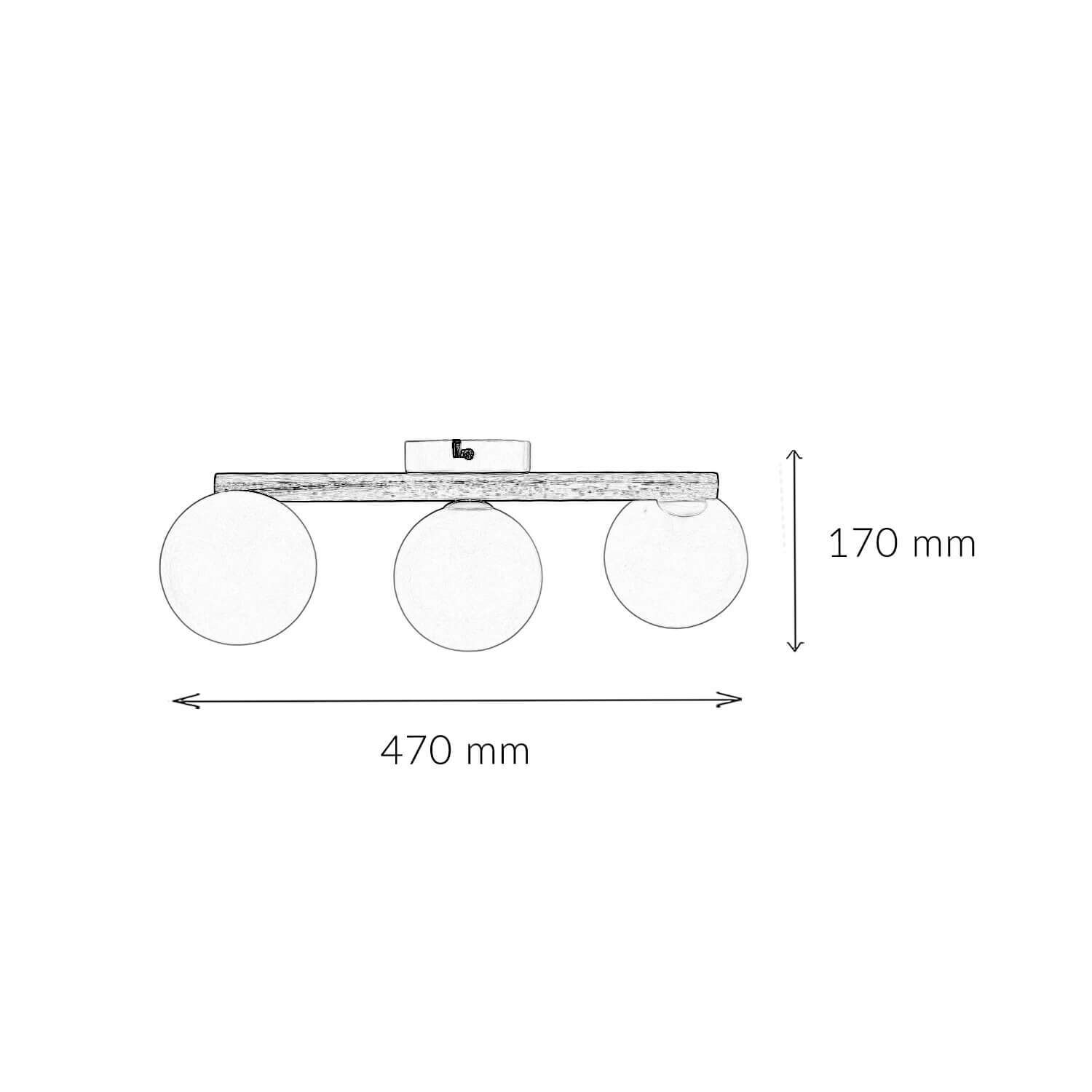 Deckenlampe Holz Glas 47 cm lang G9 in Hell Weiß 3-flammig Diagramm, Handlung