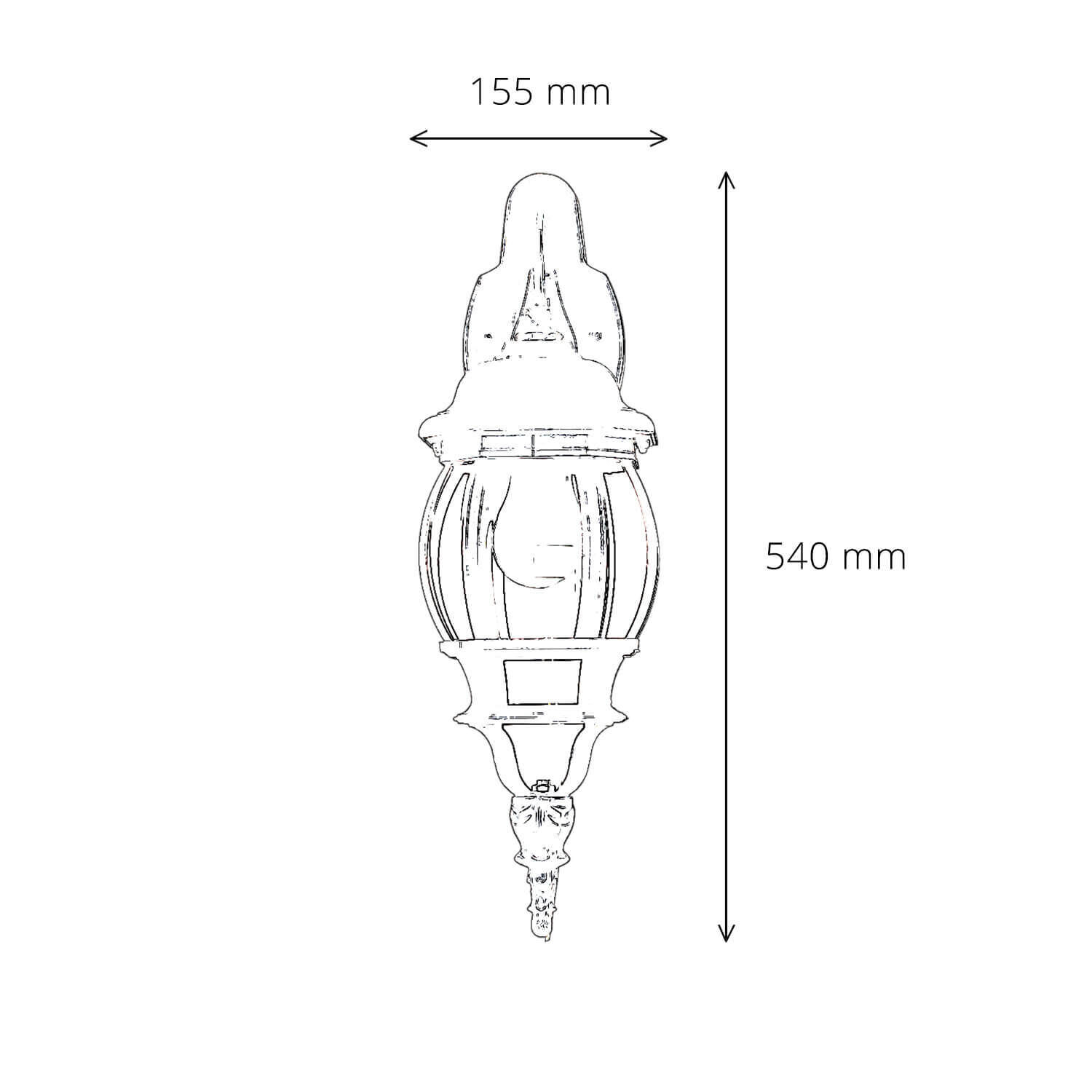 Wandlampe BREST Wandlaterne schwarz wetterfest laterne, gartenleuchte, ornament, metall, glaskomponenten