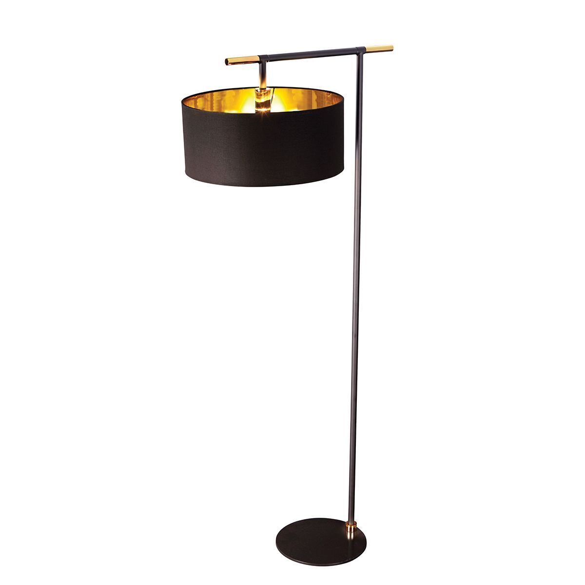 Stehleuchte, Standlampe, Schwarz, Glimmerlampe, Edelstahl