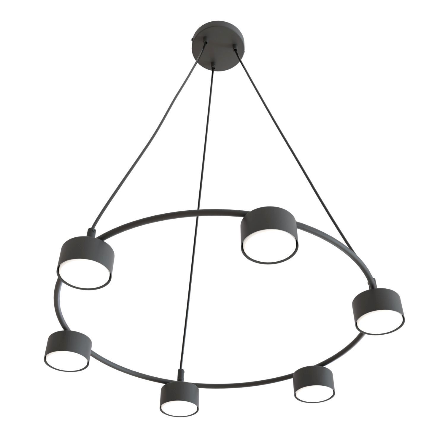 Suspension Noir Métal accentué L:64 cm GX53