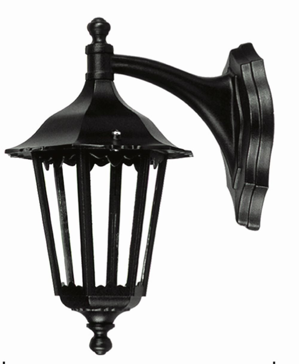 Wandlampe Außen Schwarz IP44 E27 Aluminium Rustikal