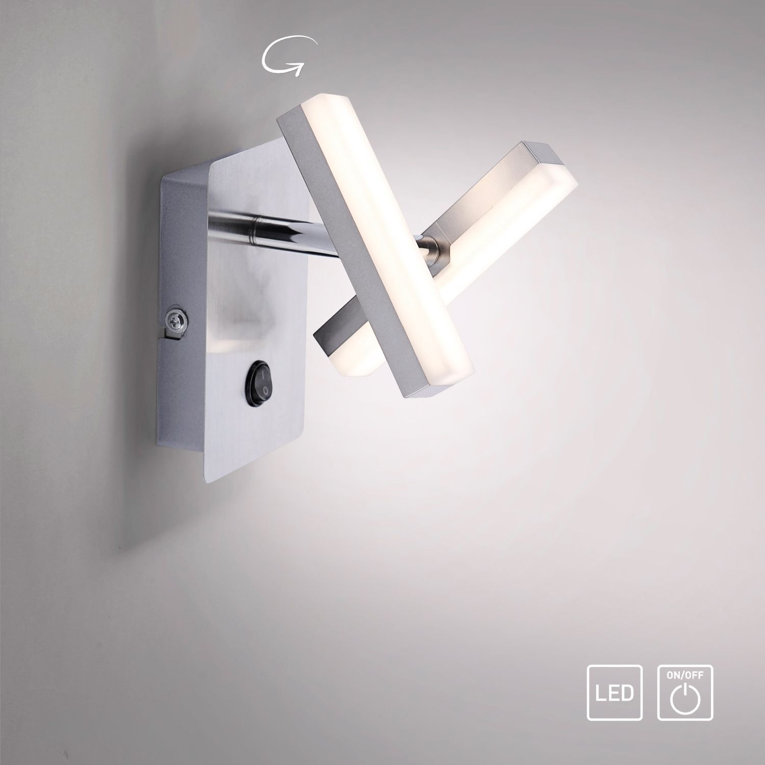 Spot mural LED en acier métal mobile 225 lm interrupteur Sinken, Waschbeckenhahn, Elektrisches Gerät, Schalter