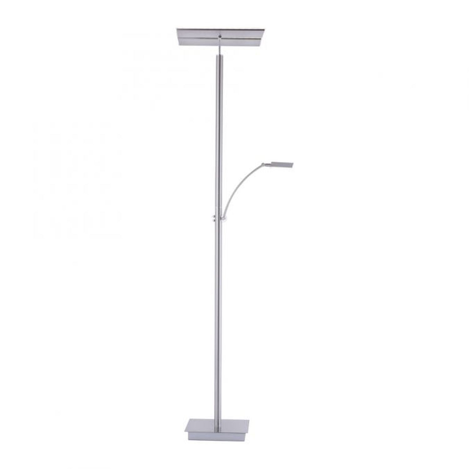 LED Stehlampe dimmbar Leselicht in Stahl Glas 199 cm Lampe