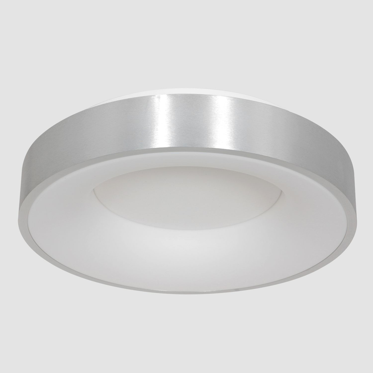 Plafonnier LED métal plastique argenté blanc 2700 K