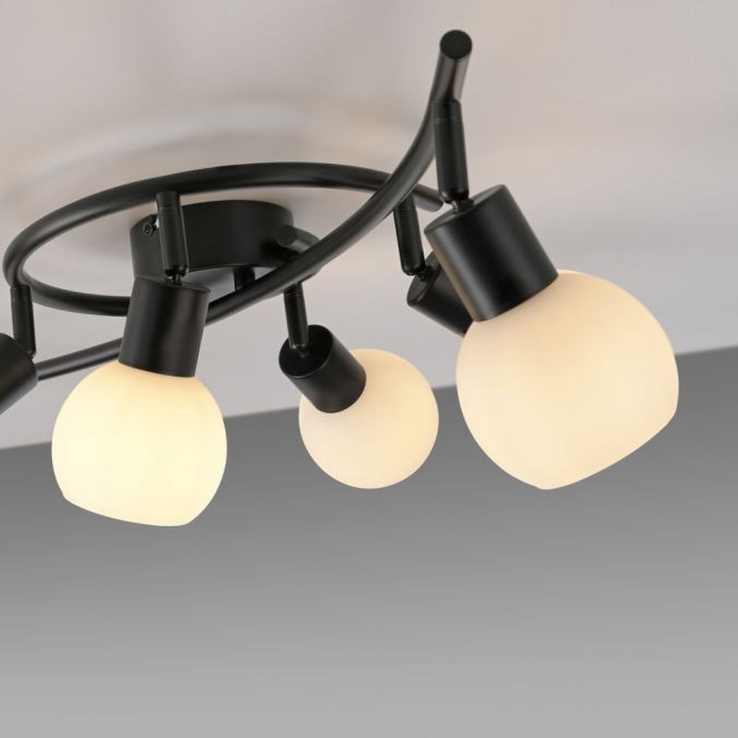 Spot de plafond verre métal 6 flammes incl E14 5 W flexible Deckenleuchte