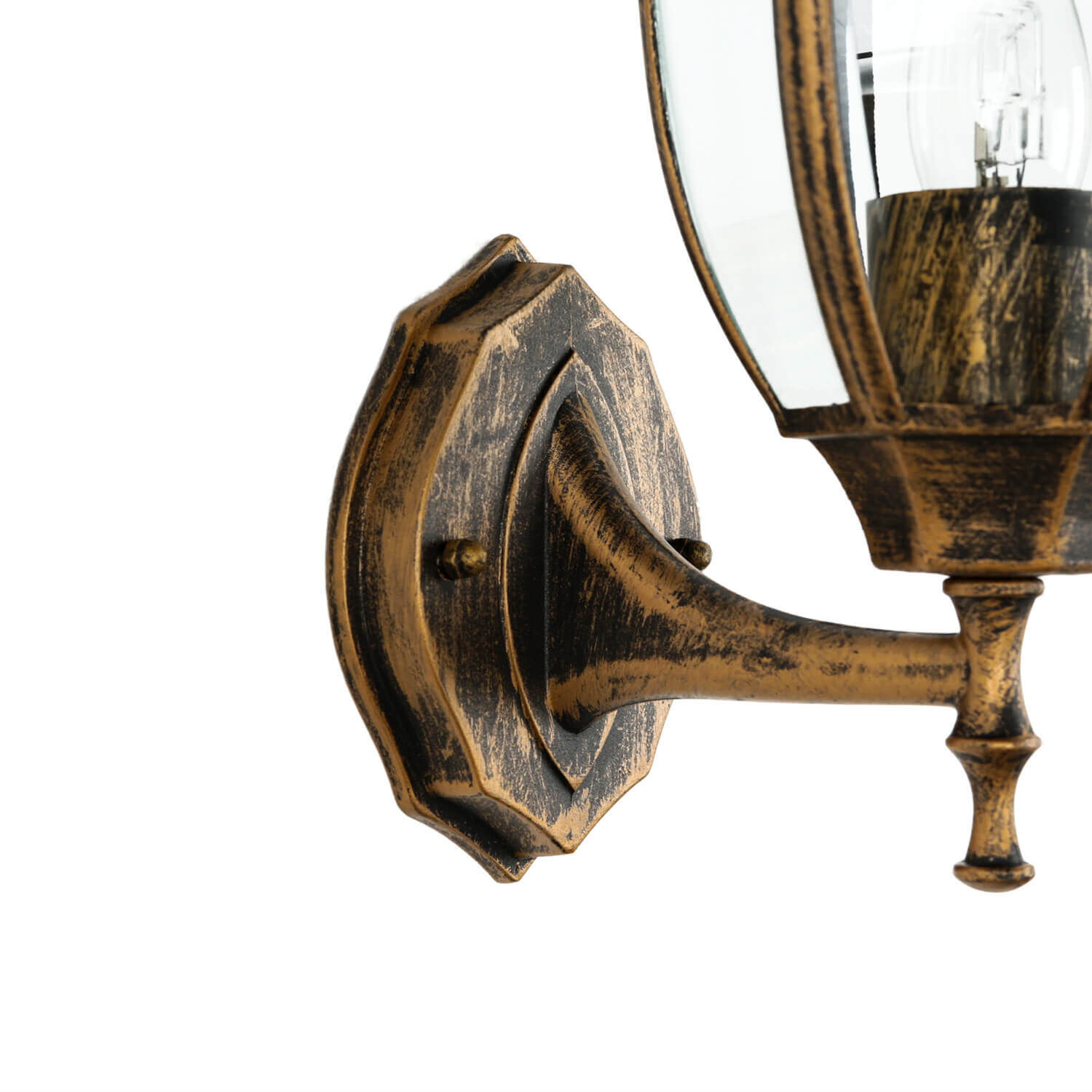 Außenwandlampe LYON Schwarz Kupfer E27 Rustikal Bronze, Lampe