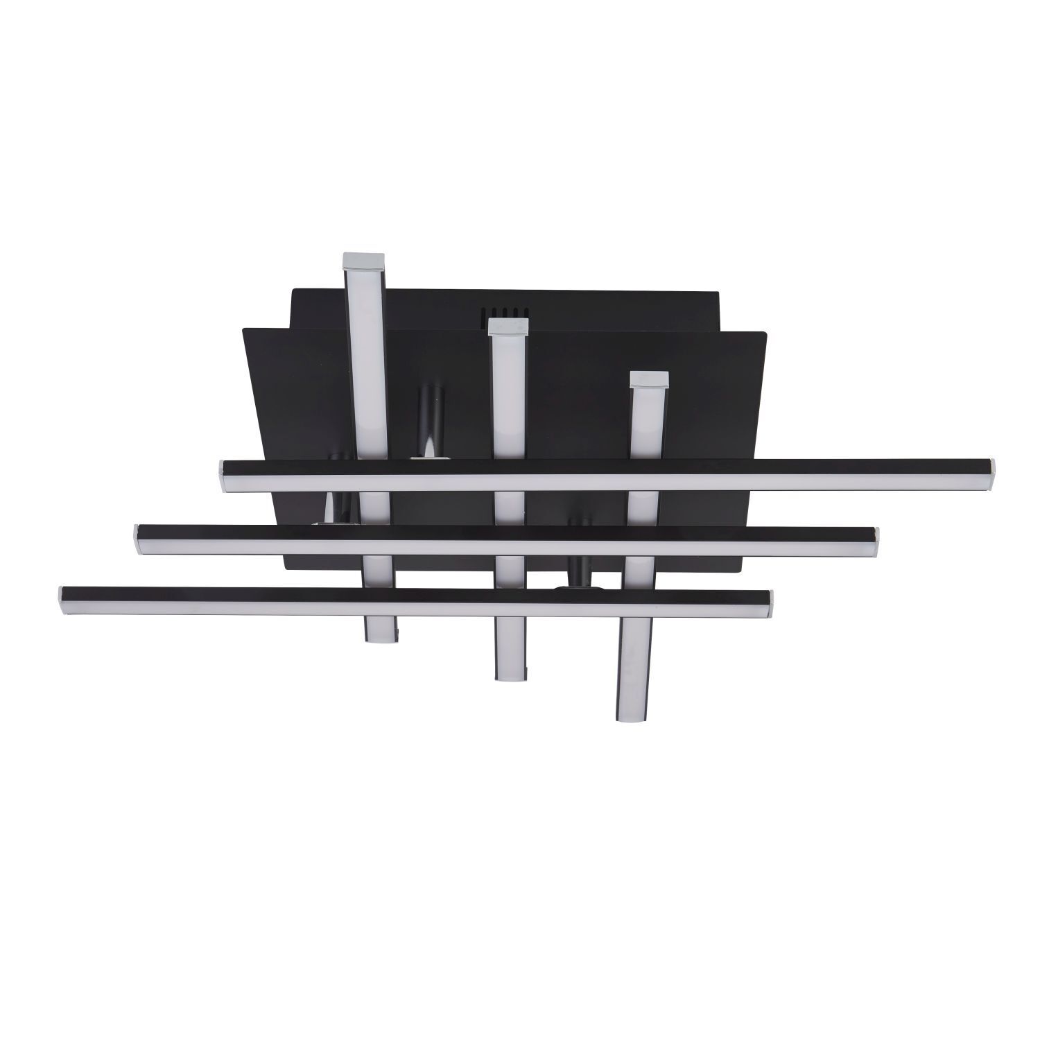 LED Deckenleuchte Metall B: 45,5 cm Schwarz Chrom 3000 K LED Deckenleuchte Metall B: 45,5 cm Schwarz Chrom 3000 K