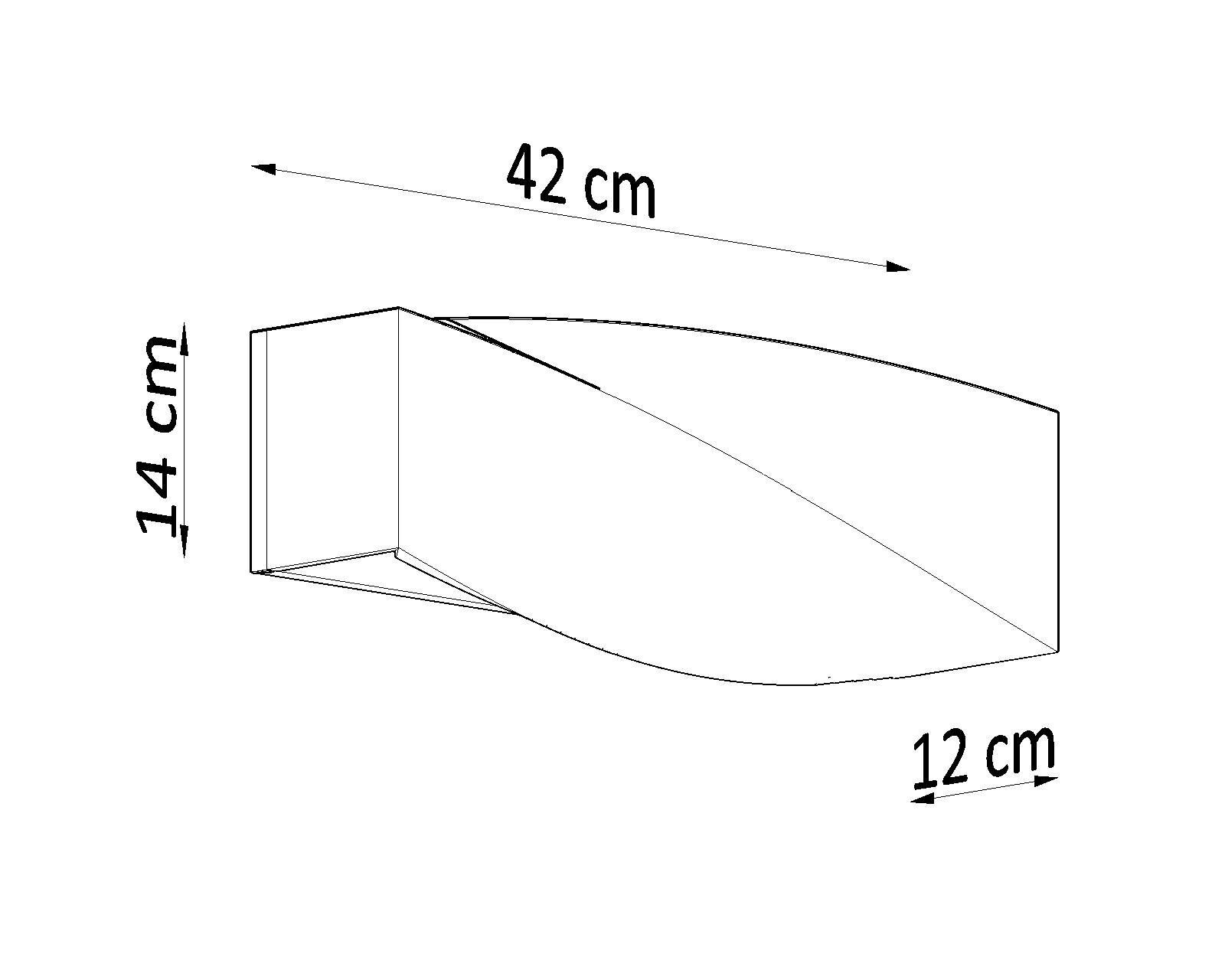 Wandlampe Keramik 42 cm lang Up Down indirekt E27 Grau