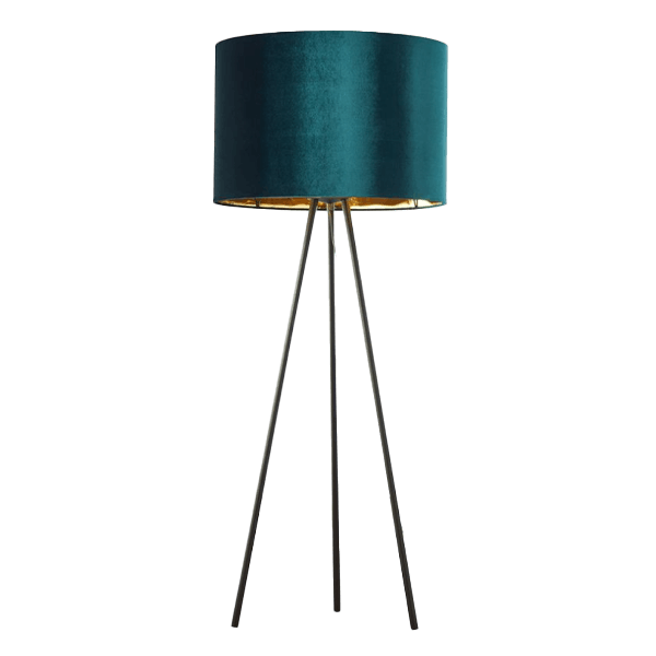 Stehlampen Stehlampe, Lampenschirm, Velvet, Teal, Metallfuß