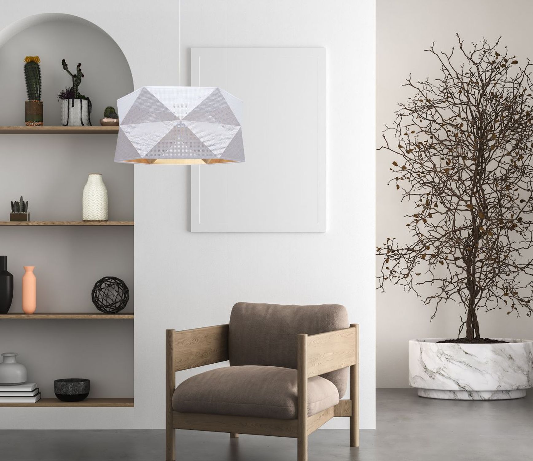 Moderne Hängeleuchte Stoff blendarm E27 L:70 Weiß Beige Lampe, Pflanze, Mobiliar, Stuhl, Innenarchitektur