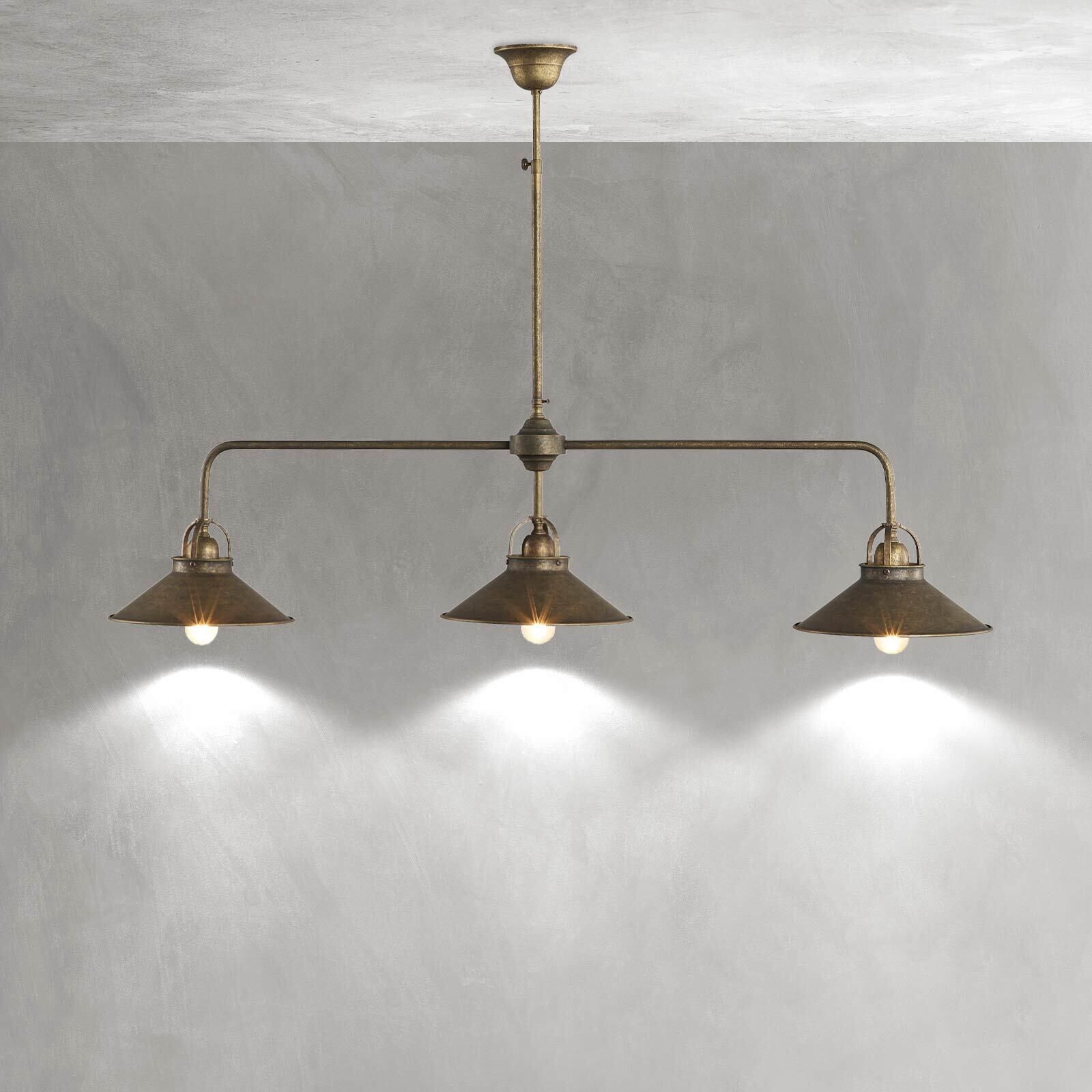 Plafonnier réglable en laiton L : 115 cm en bronze antique Deckenleuchte, Leuchte, Lampe