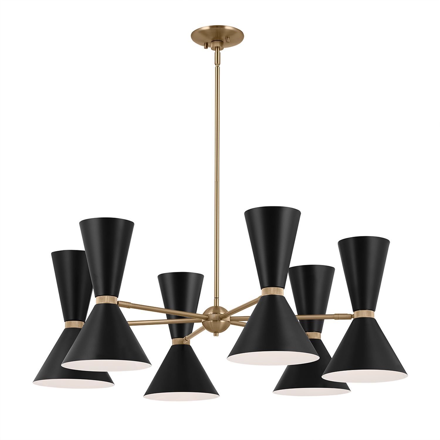 Kronleuchter verstellbar B: 98,4 cm 12x Metall E27 Modern