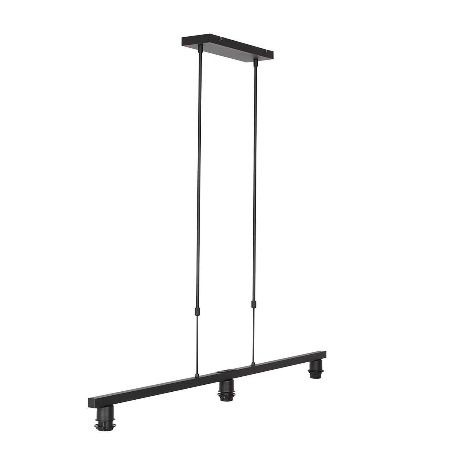 Hängelampe Metall Stoff in Schwarz Silber 140 cm lang