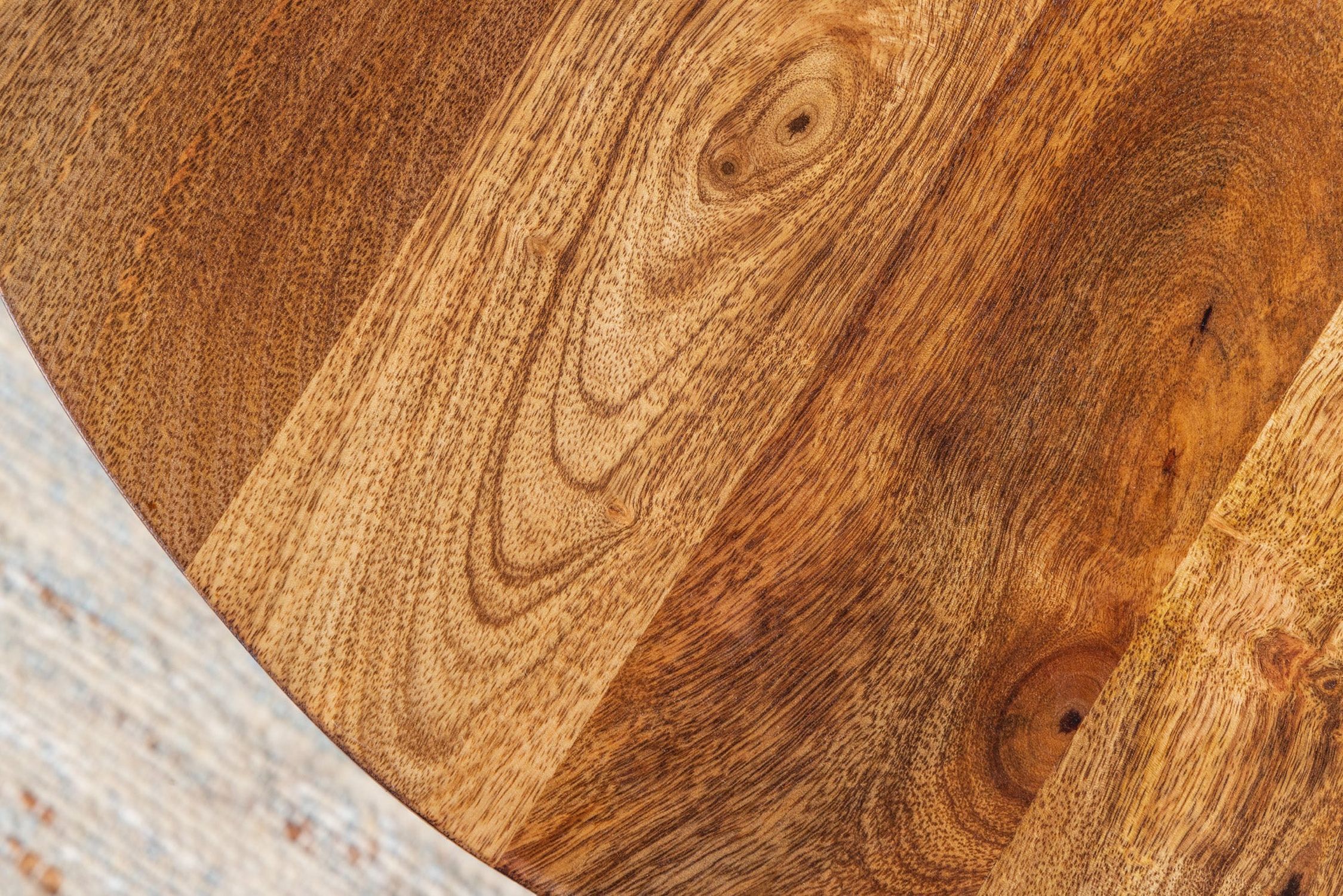 Table basse mangue bois métal Ø 50 cm ronde