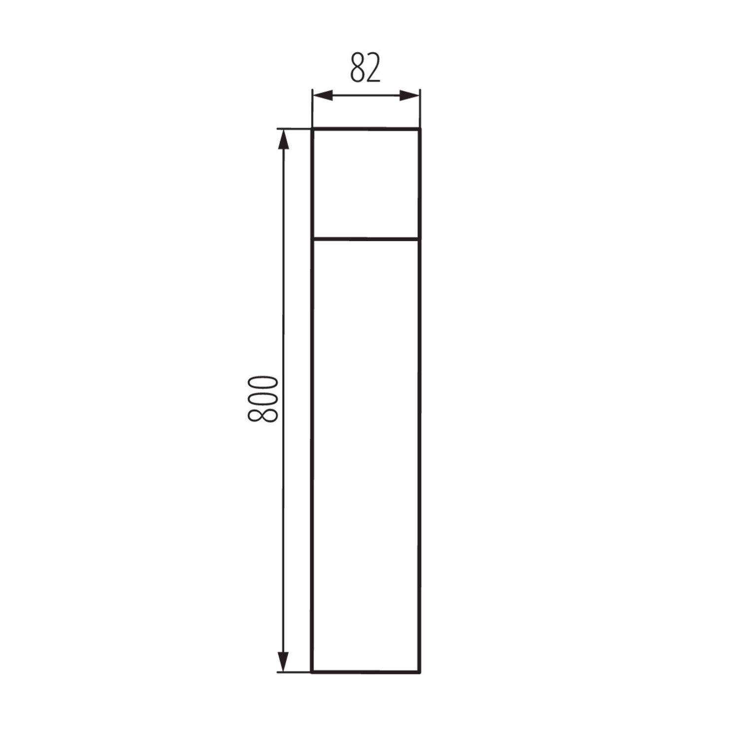 Wegeleuchte Anthrazit 80 cm eckig IP44 E27 ROIS