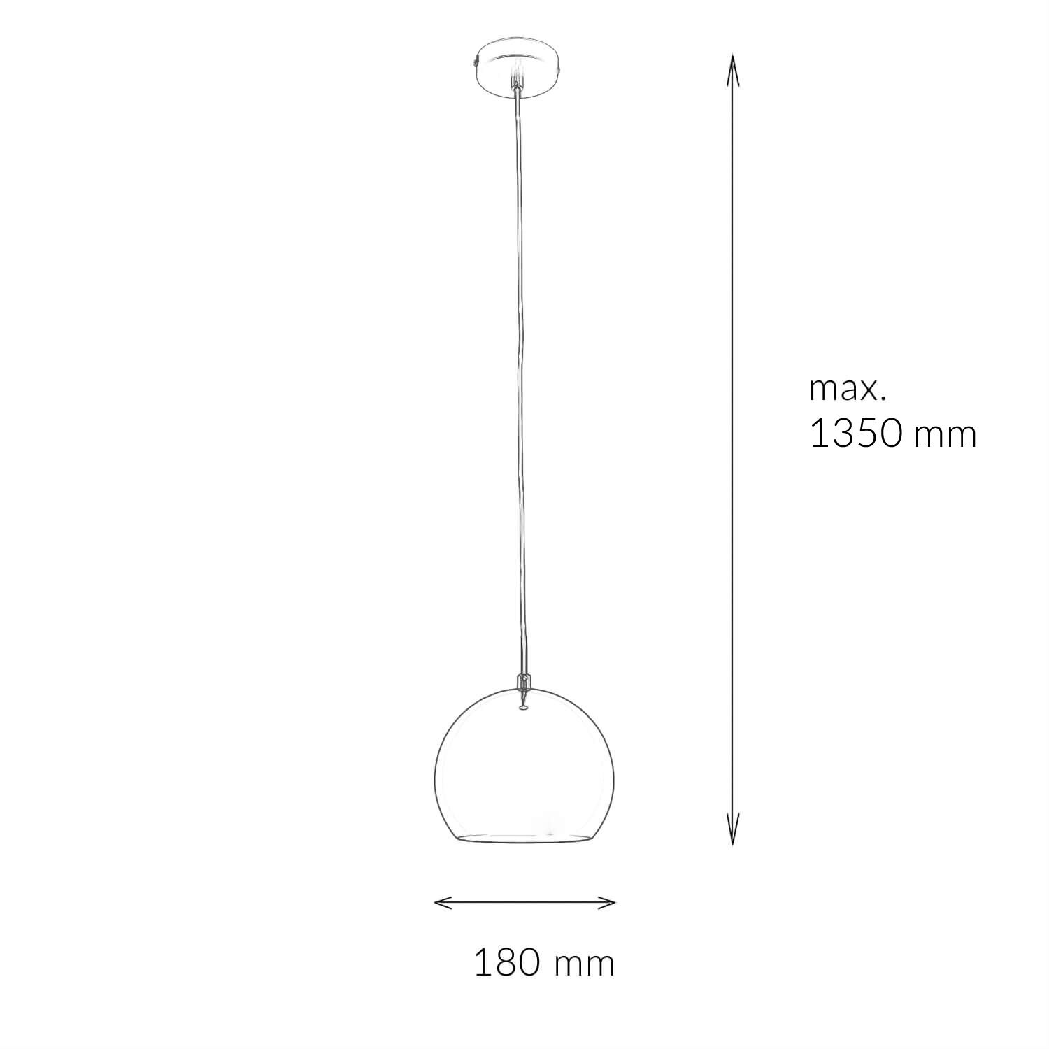 Lampe à suspendre métal rond rétro chrome abat-jour sphérique Diagramm, Handlung