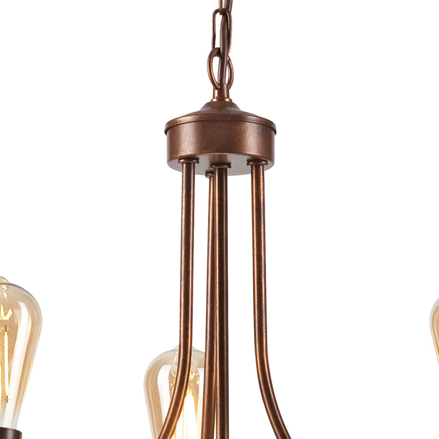 Lustre Métal Rustique Ø 42 cm 3 branches E27 Marron