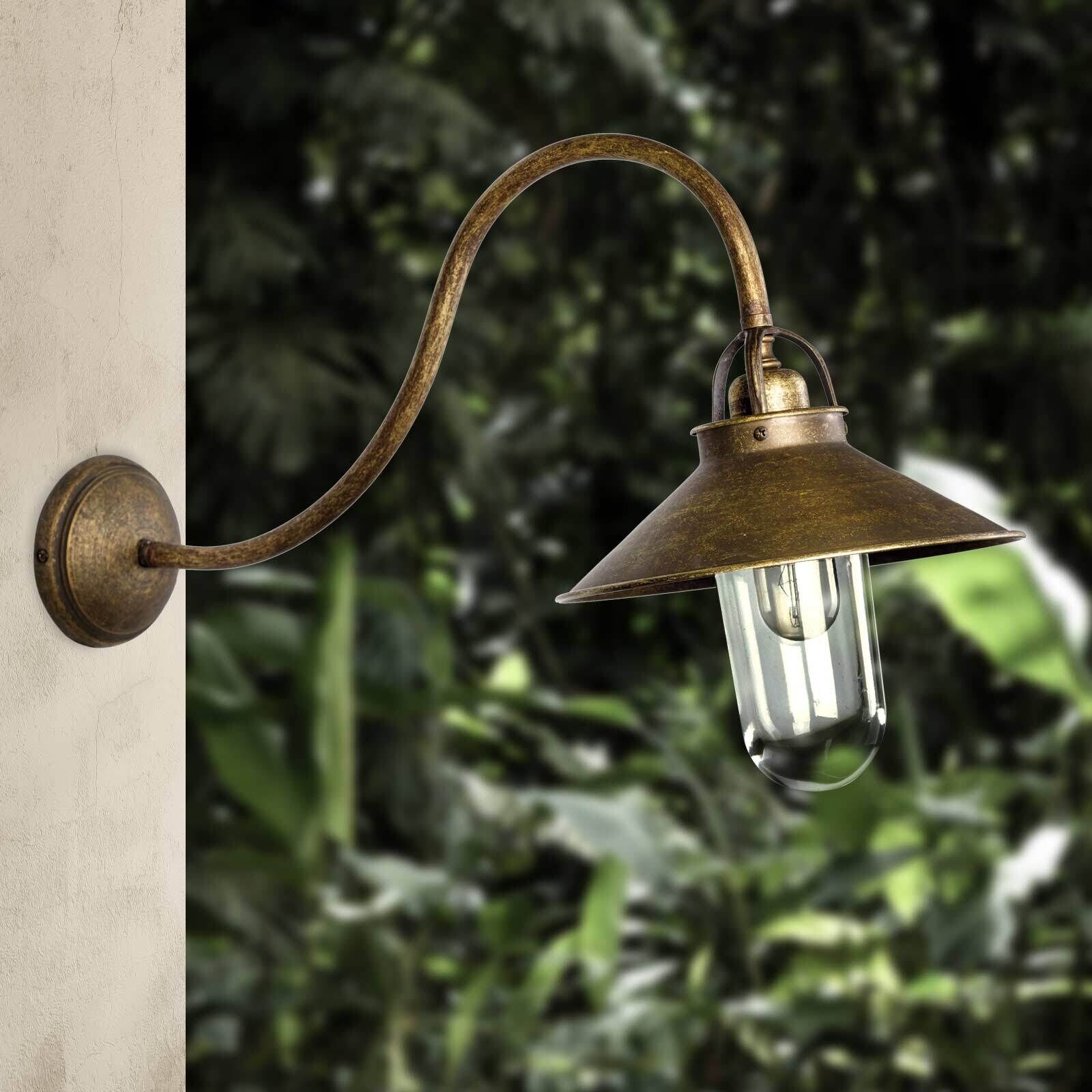 Außenleuchte Wand IP44 E27 in Bronze Antik matt Echt-Messing Lampe