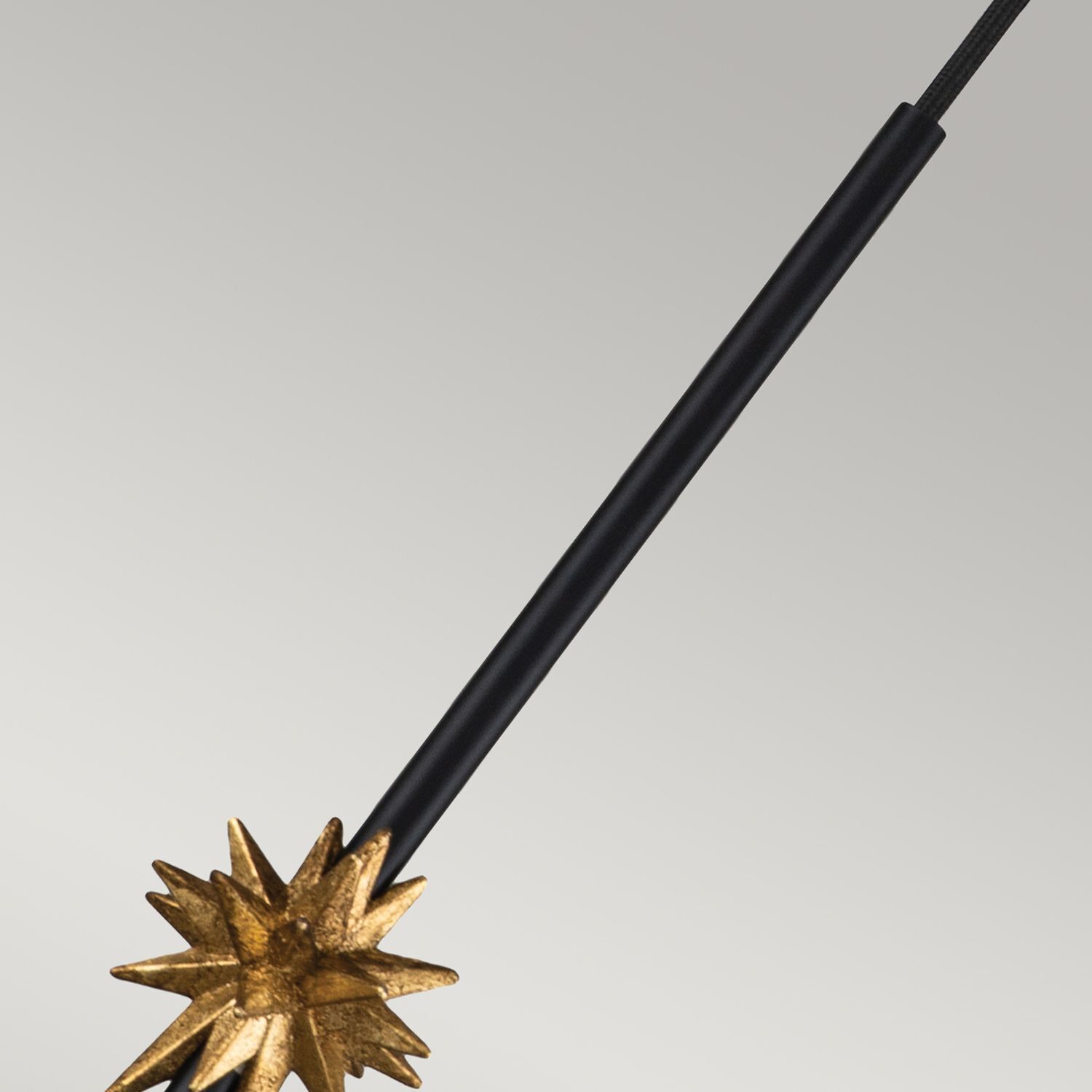Hängeleuchte Schwarz Gold 13,3 cm breit H: max. 151,1 cm E27 Schwert, Waffe, Mace Club