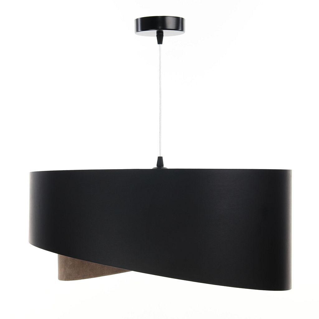 Lampe à suspendre noir brun or E27 ronde D : 50 cm Latex