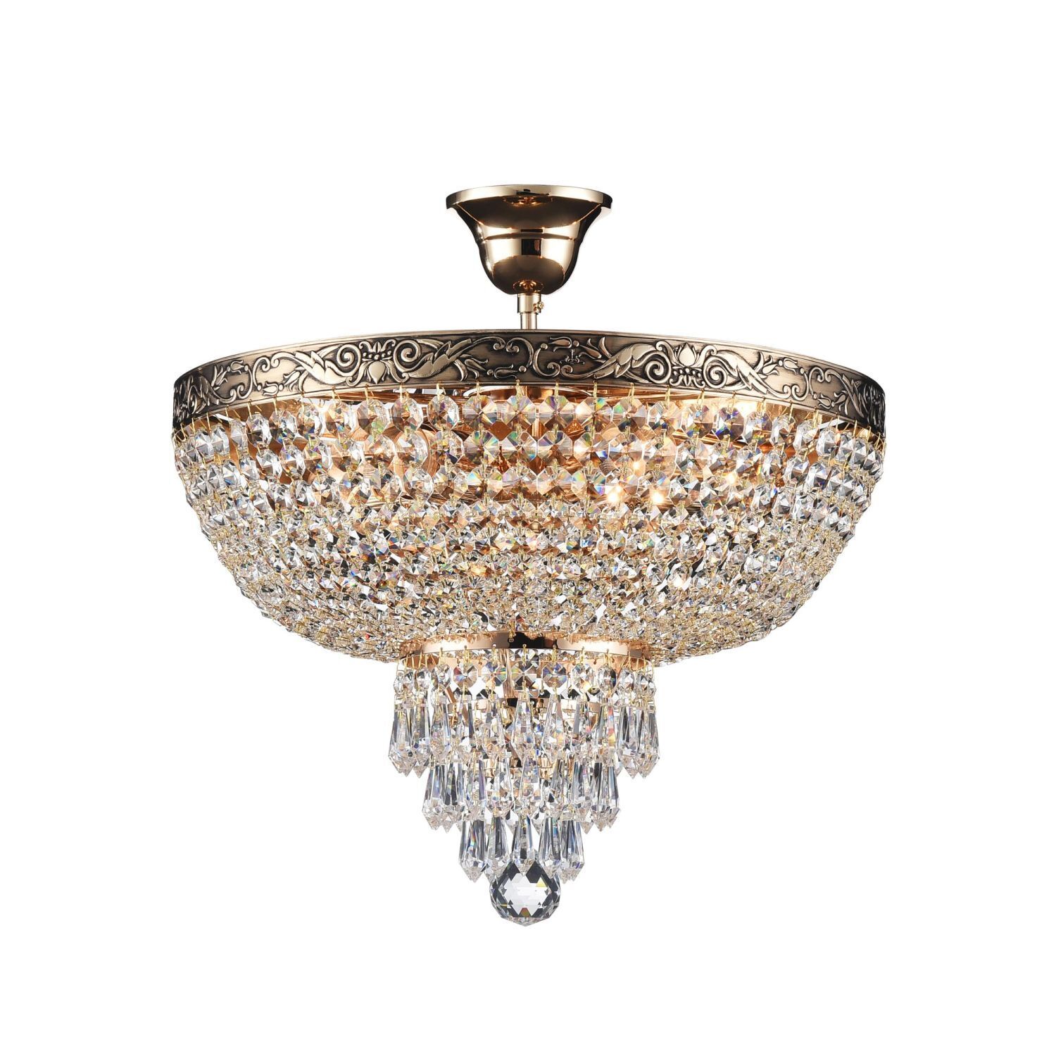 Lampe de plafond métal E27 D : 40 cm rond en or antique PAUL Leuchter, Lampe, Deckenleuchte