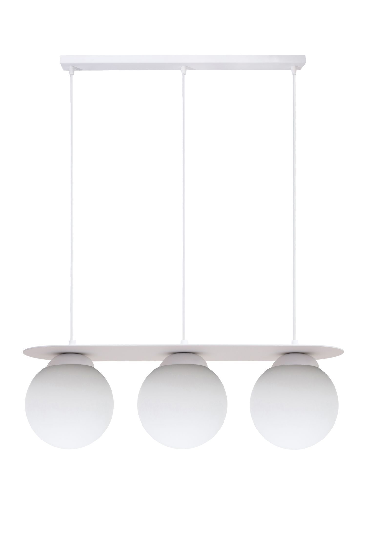 Hängelampe 3-flammig Glaskugeln Weiß 50 cm E27 blendarm Leuchte, Deckenleuchte, Kronleuchter, Lampe