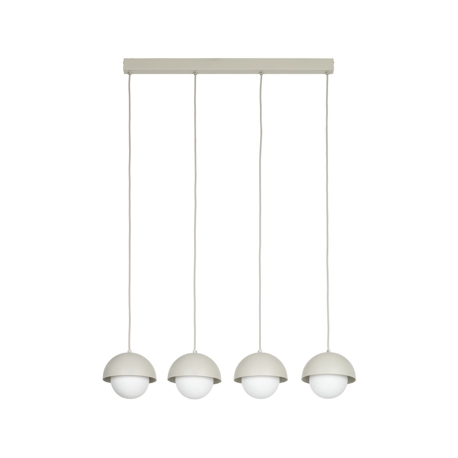 Suspension allongée 80cm beige blanc 4-flamme G9 verre métal Leuchter, Lampe