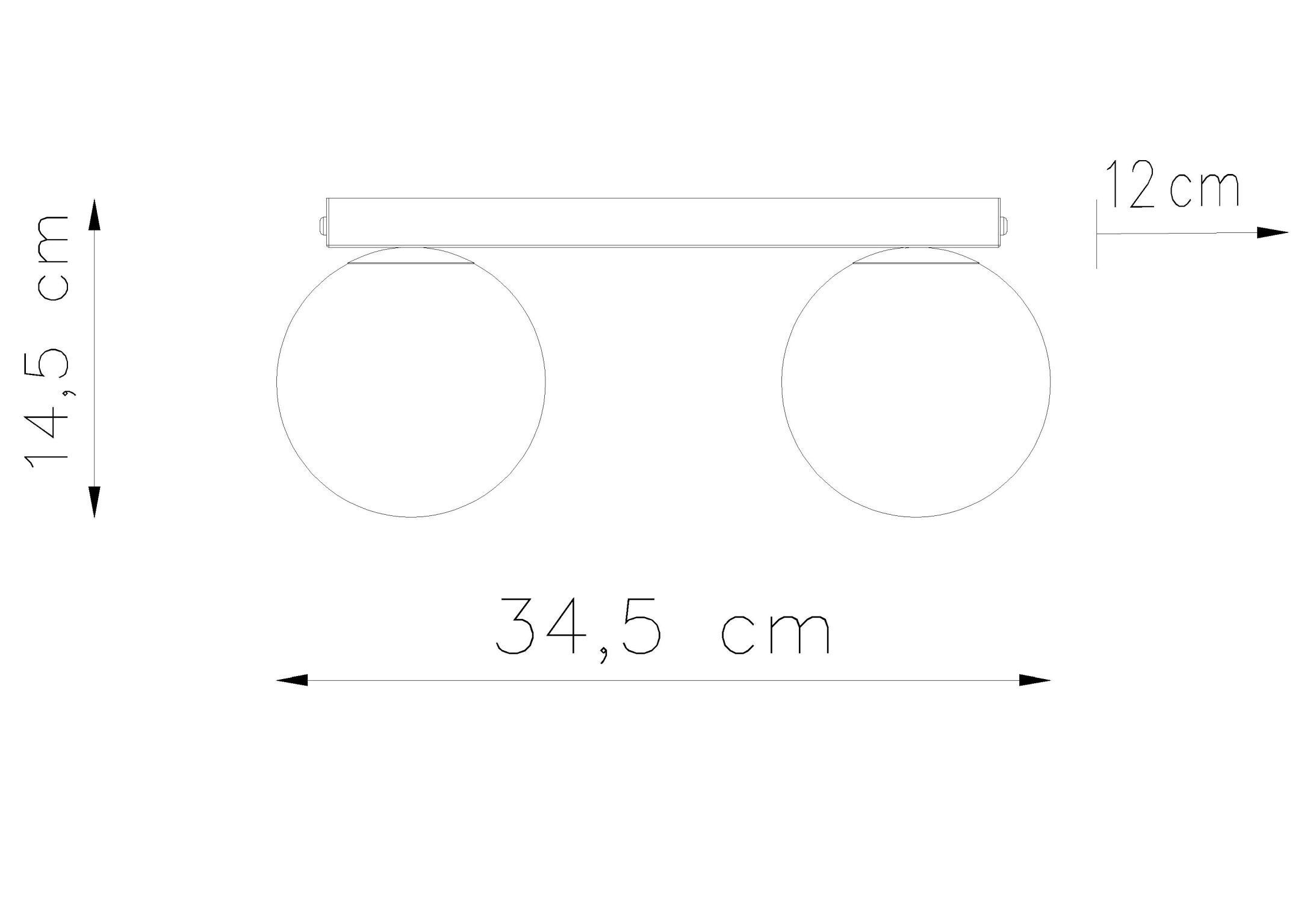 Deckenlampe Glas Metall 34,5 cm 2x G9 Weiß Kugelschirme