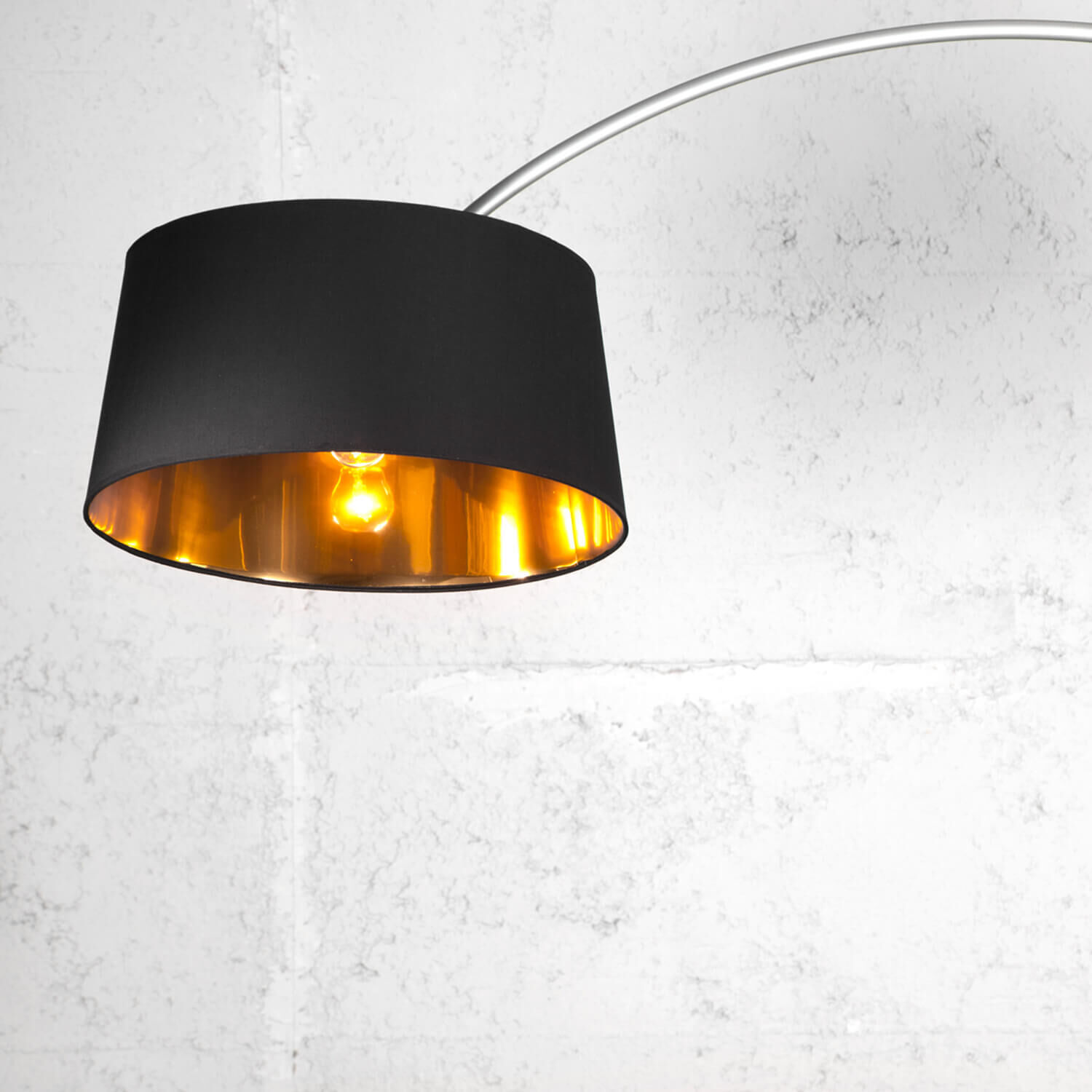 Design Bogenlampe BANGO 195 cm Schwarz Wohnzimmer Lampe, Lampenschirm