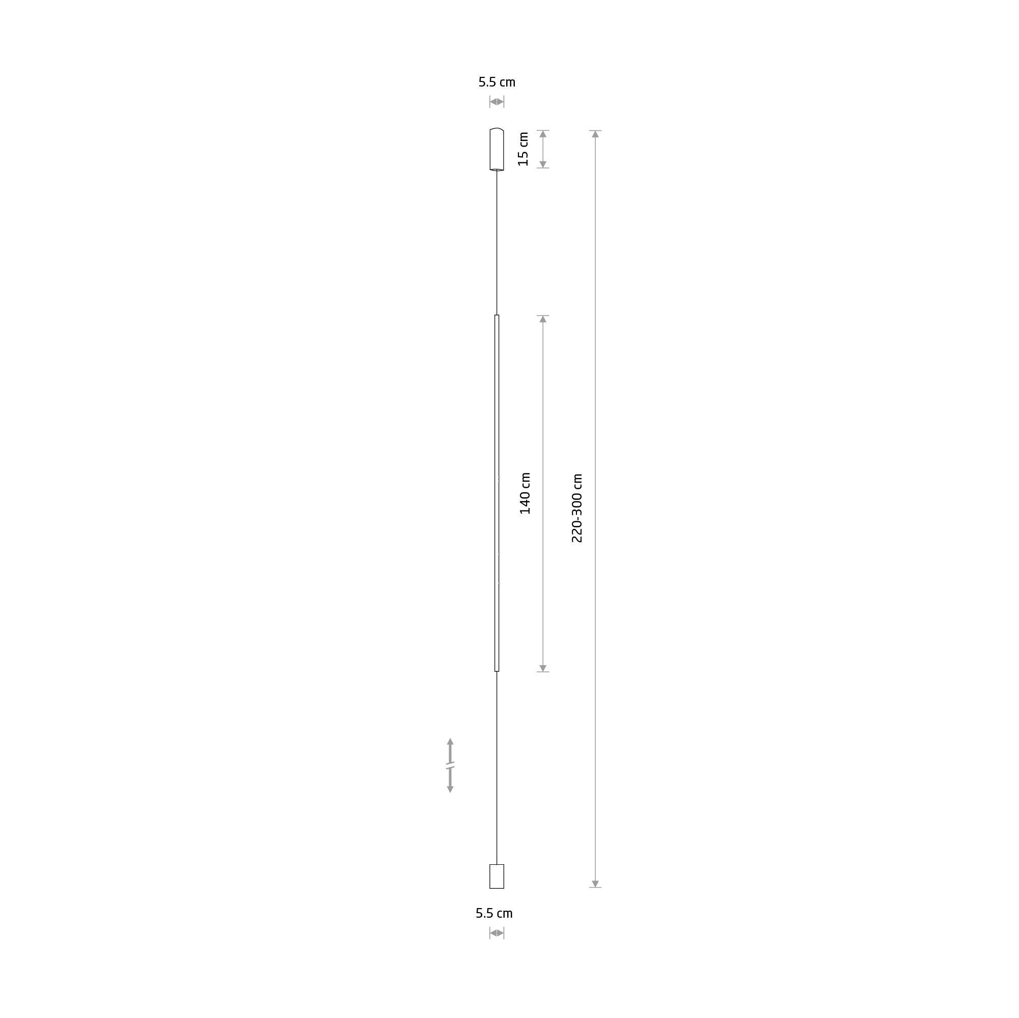 LED Pendelleuchte Weiß Aluminium Ø5,5 cm rund 19 W Laufstange, Stange, Teleskopstange, Ausziehbar, Montagezubehör