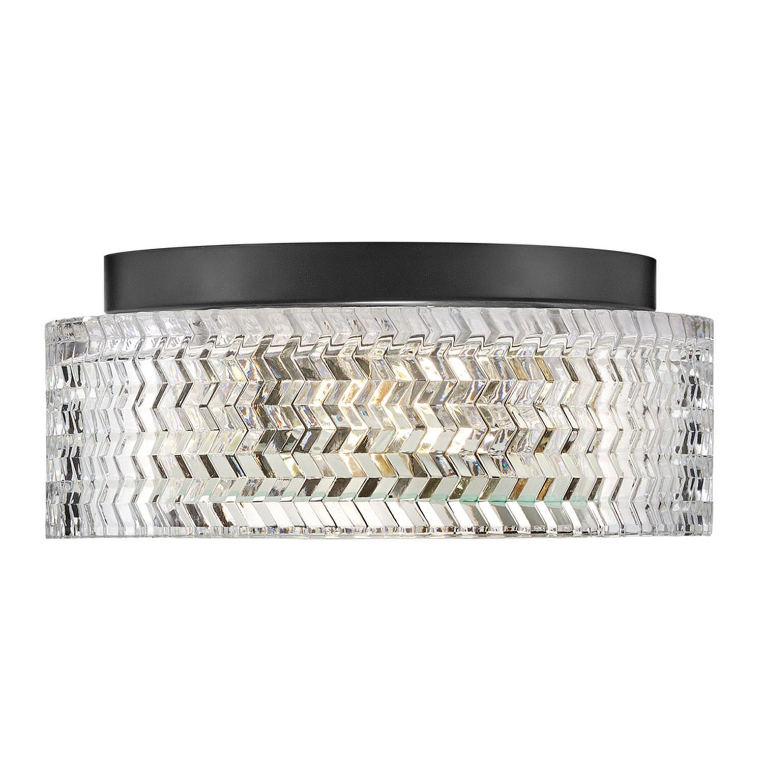 Deckenleuchte Kristall rund Ø 30,5 cm Schwarz E27 blendarm Deckenleuchte, Leuchte