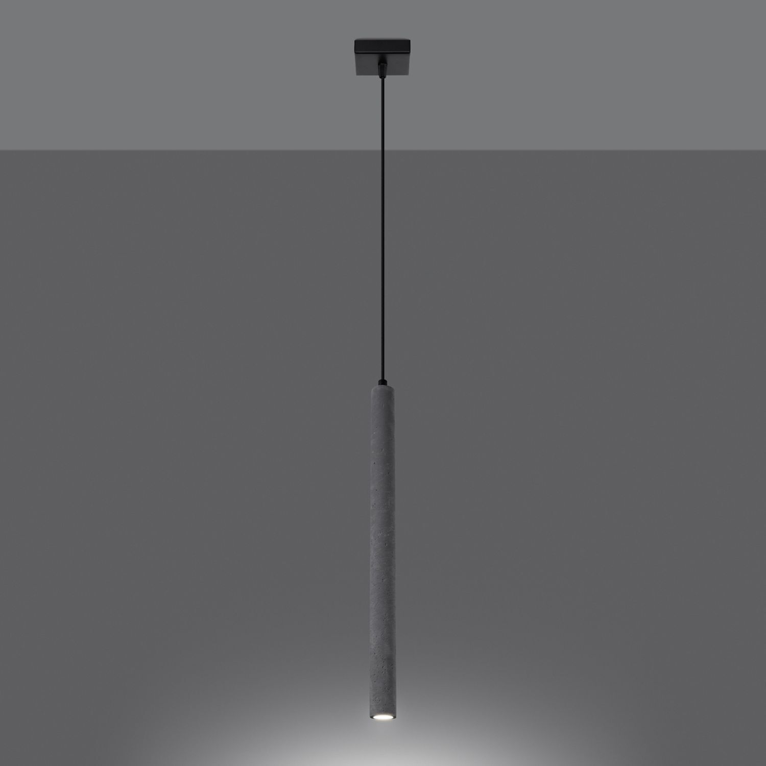 pendant light, hängendes Licht, betonoptik, zylindrische shade, minimalistisch